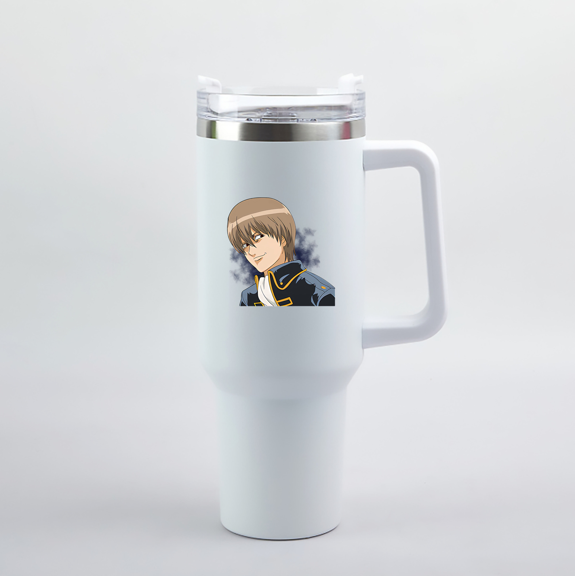 （画像用） ぎんたま 坂田銀時（さかたぎんとき） 神楽 志村新八（しむら しんぱち） GINTAMA Sakata Gintoki Kagura Shimura Shinpachi 1200mL車用タンブラー（カラープリント）