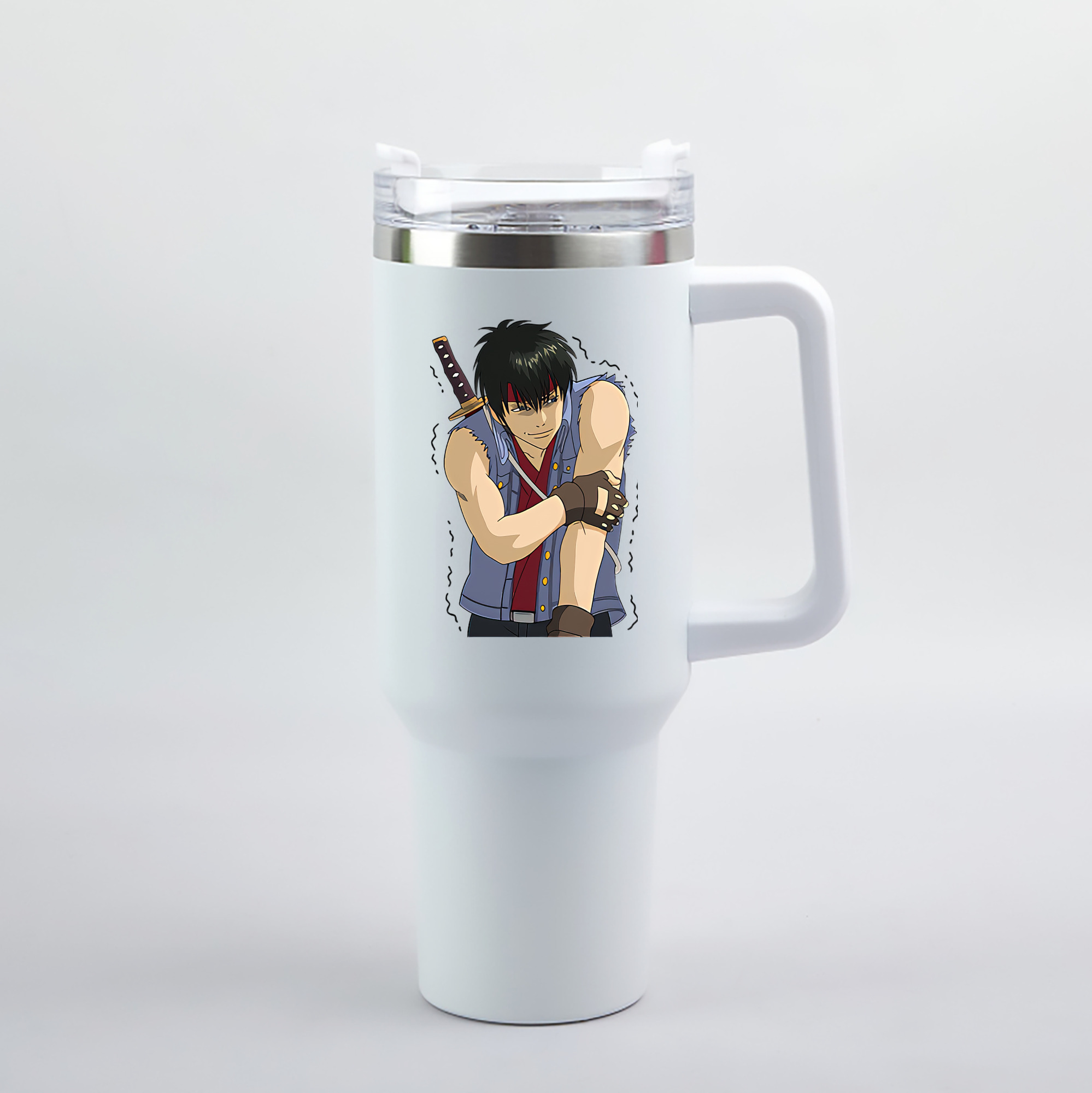 （画像用） ぎんたま 坂田銀時（さかたぎんとき） 神楽 志村新八（しむら しんぱち） GINTAMA Sakata Gintoki Kagura Shimura Shinpachi 1200mL車用タンブラー（カラープリント）