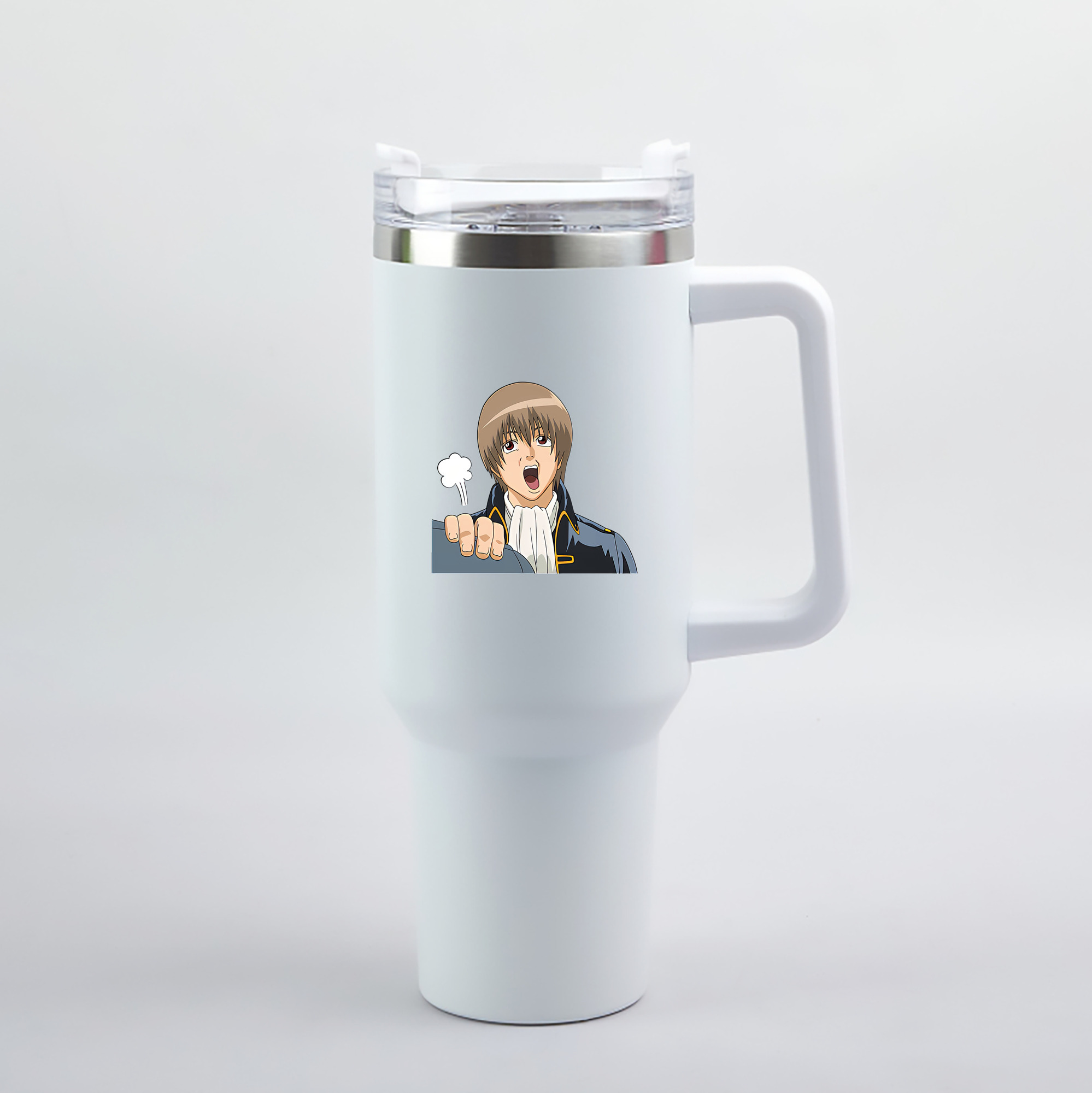 （画像用） ぎんたま 坂田銀時（さかたぎんとき） 神楽 志村新八（しむら しんぱち） GINTAMA Sakata Gintoki Kagura Shimura Shinpachi 1200mL車用タンブラー（カラープリント）