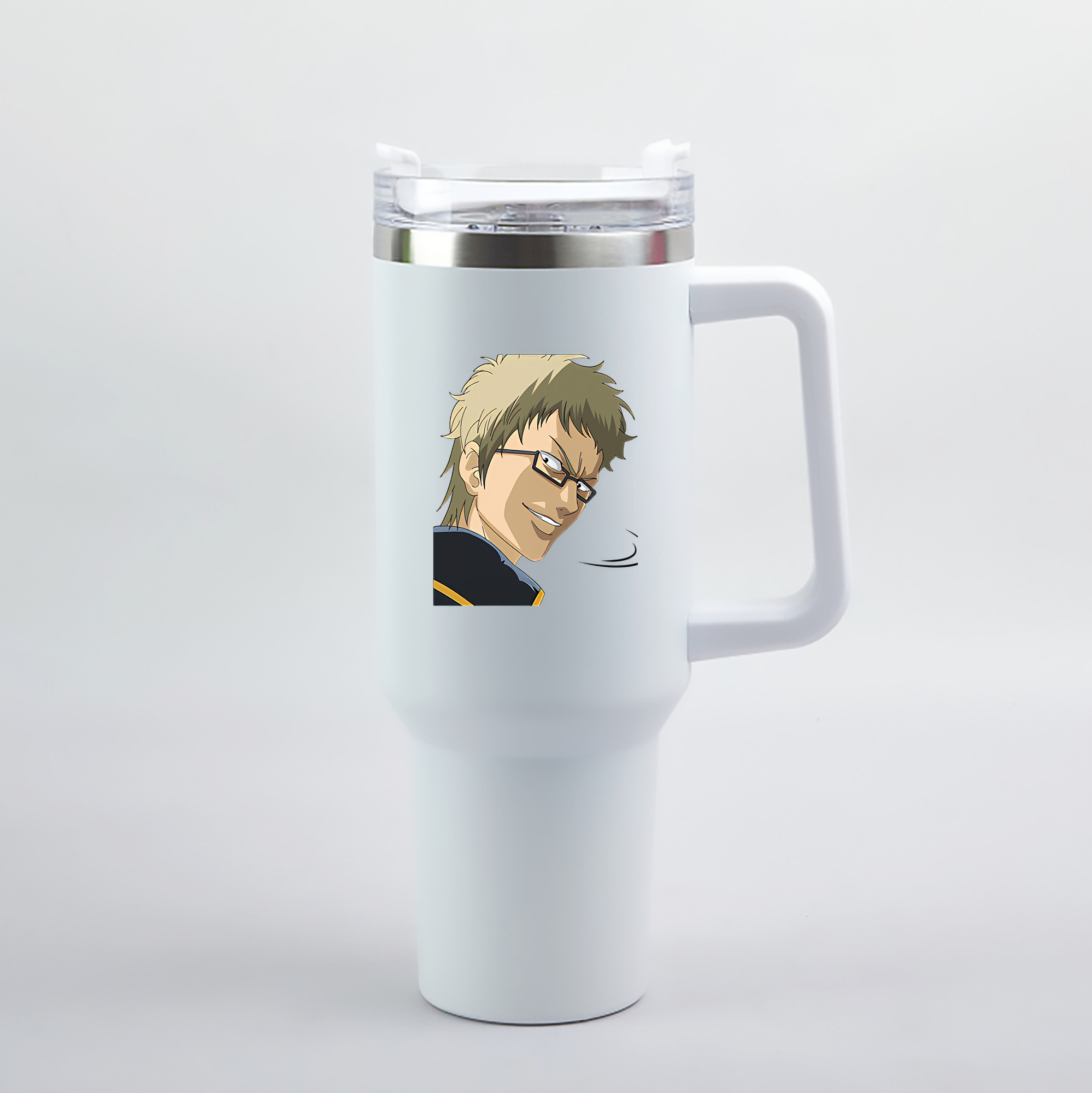 （画像用） ぎんたま 坂田銀時（さかたぎんとき） 神楽 志村新八（しむら しんぱち） GINTAMA Sakata Gintoki Kagura Shimura Shinpachi 1200mL車用タンブラー（カラープリント）