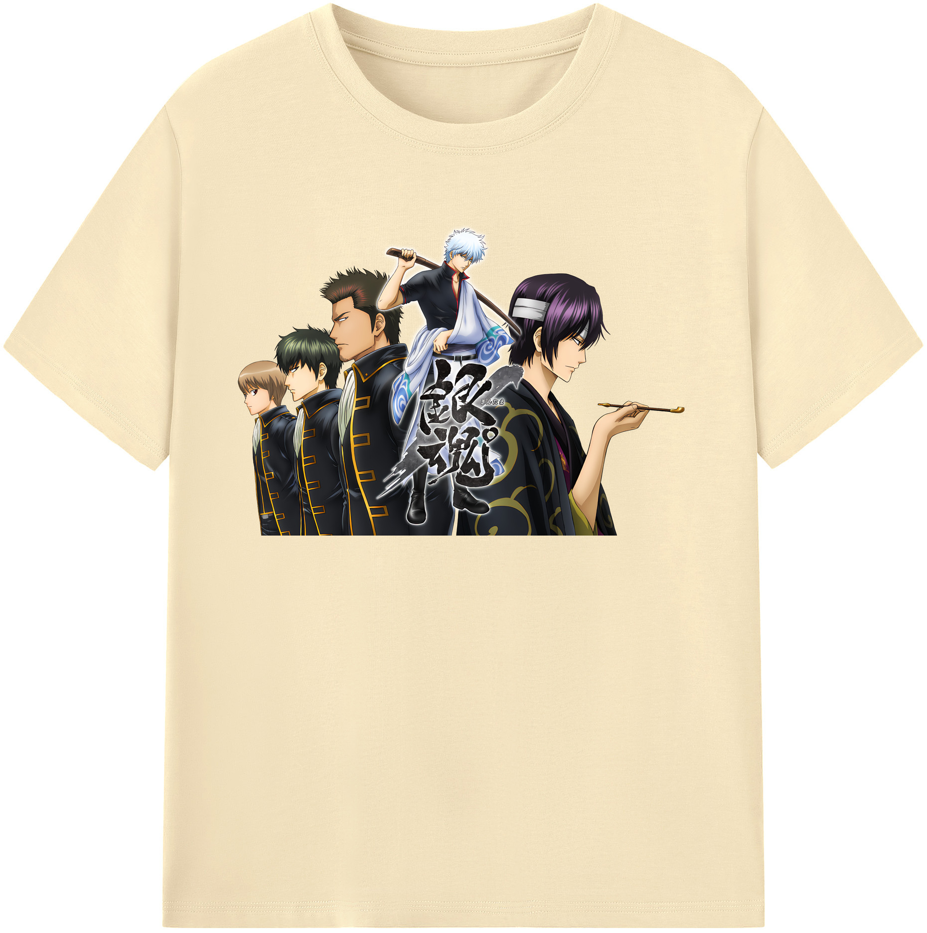 （画像用） ぎんたま 坂田銀時（さかたぎんとき） 神楽 志村新八（しむら しんぱち） GINTAMA Sakata Gintoki Kagura Shimura Shinpachi 綿100％半袖Tシャツ（フロントプリント）