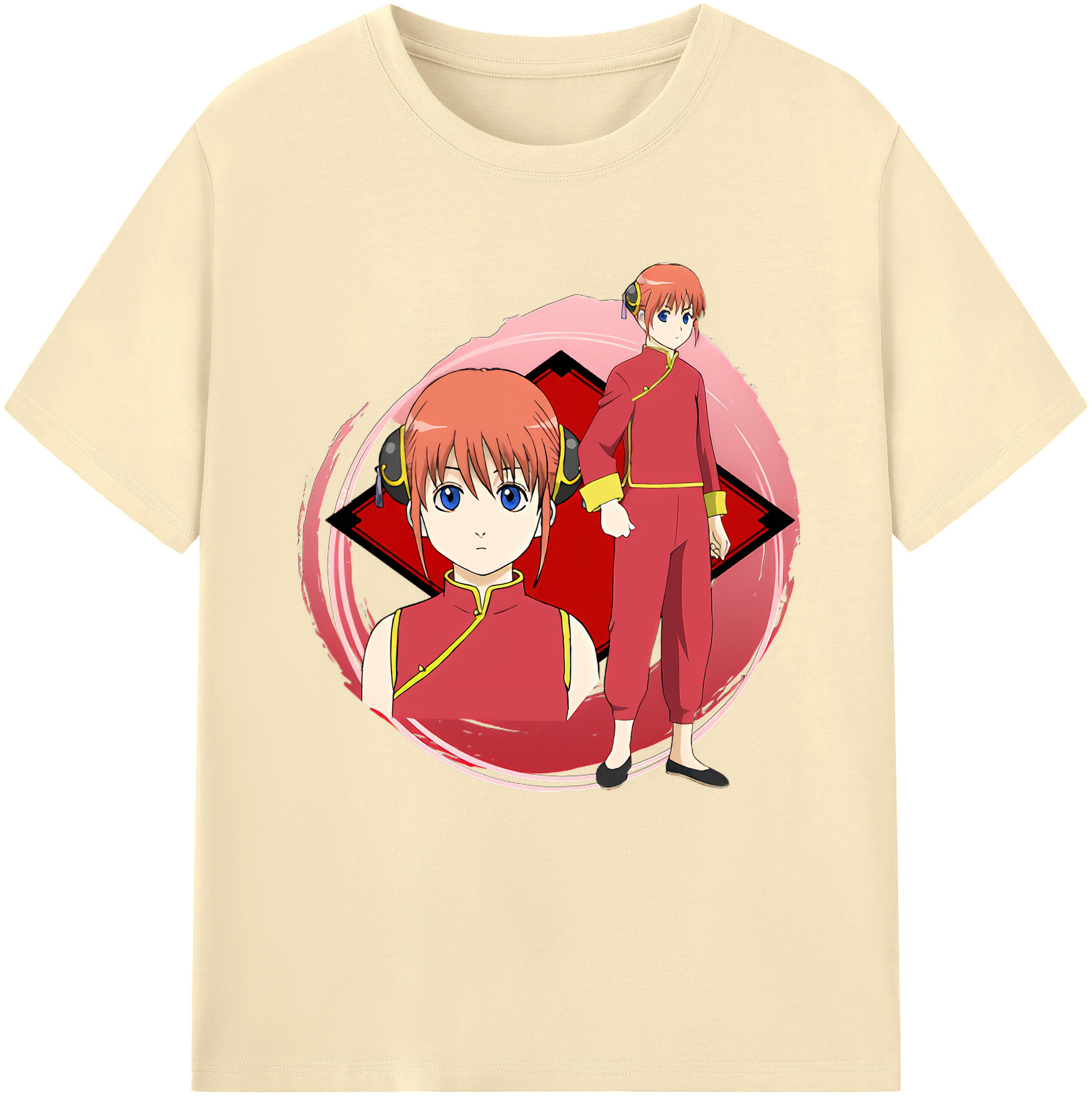 （画像用） ぎんたま 坂田銀時（さかたぎんとき） 神楽 志村新八（しむら しんぱち） GINTAMA Sakata Gintoki Kagura Shimura Shinpachi 綿100％半袖Tシャツ（フロントプリント）