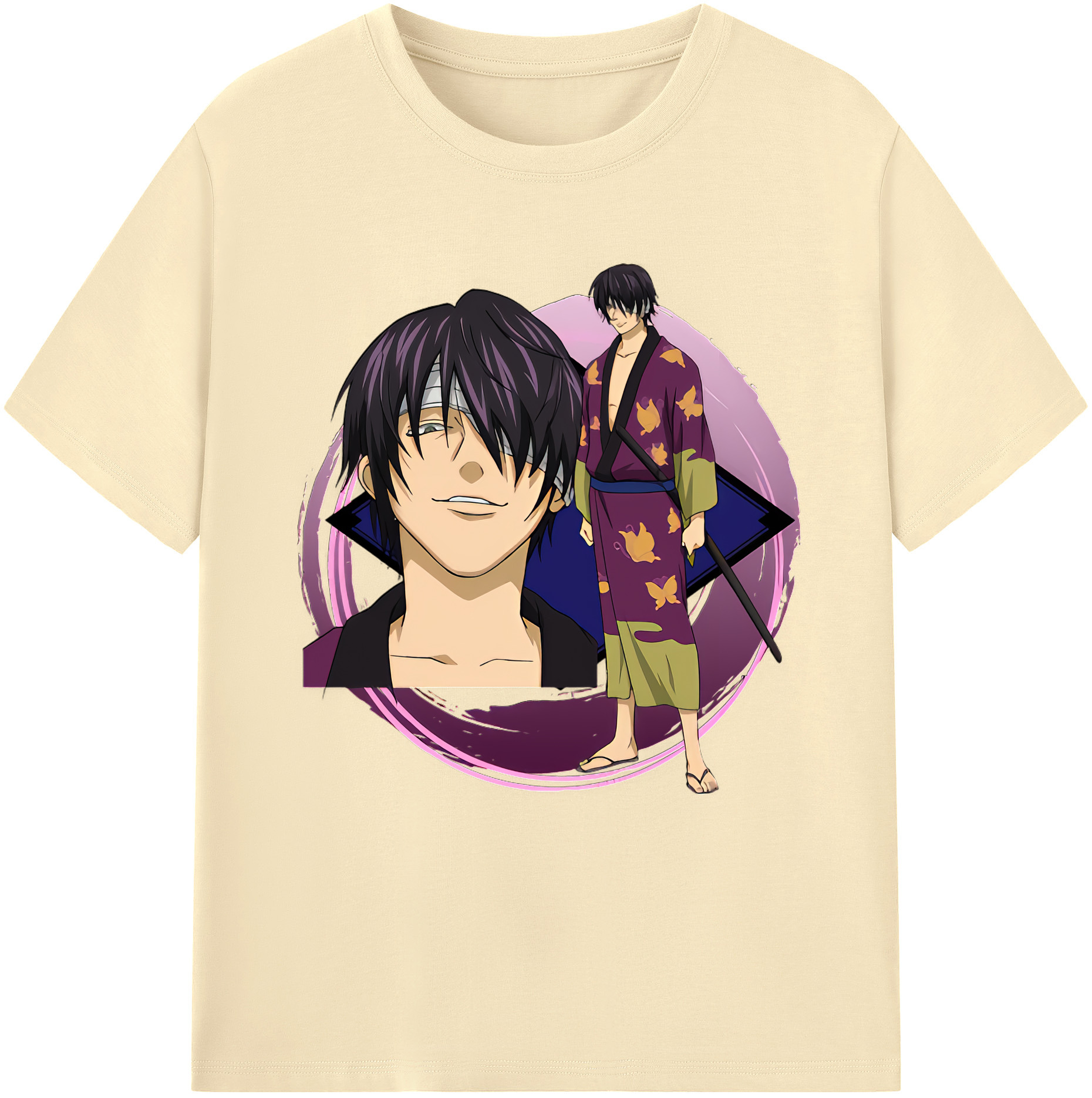 （画像用） ぎんたま 坂田銀時（さかたぎんとき） 神楽 志村新八（しむら しんぱち） GINTAMA Sakata Gintoki Kagura Shimura Shinpachi 綿100％半袖Tシャツ（フロントプリント）