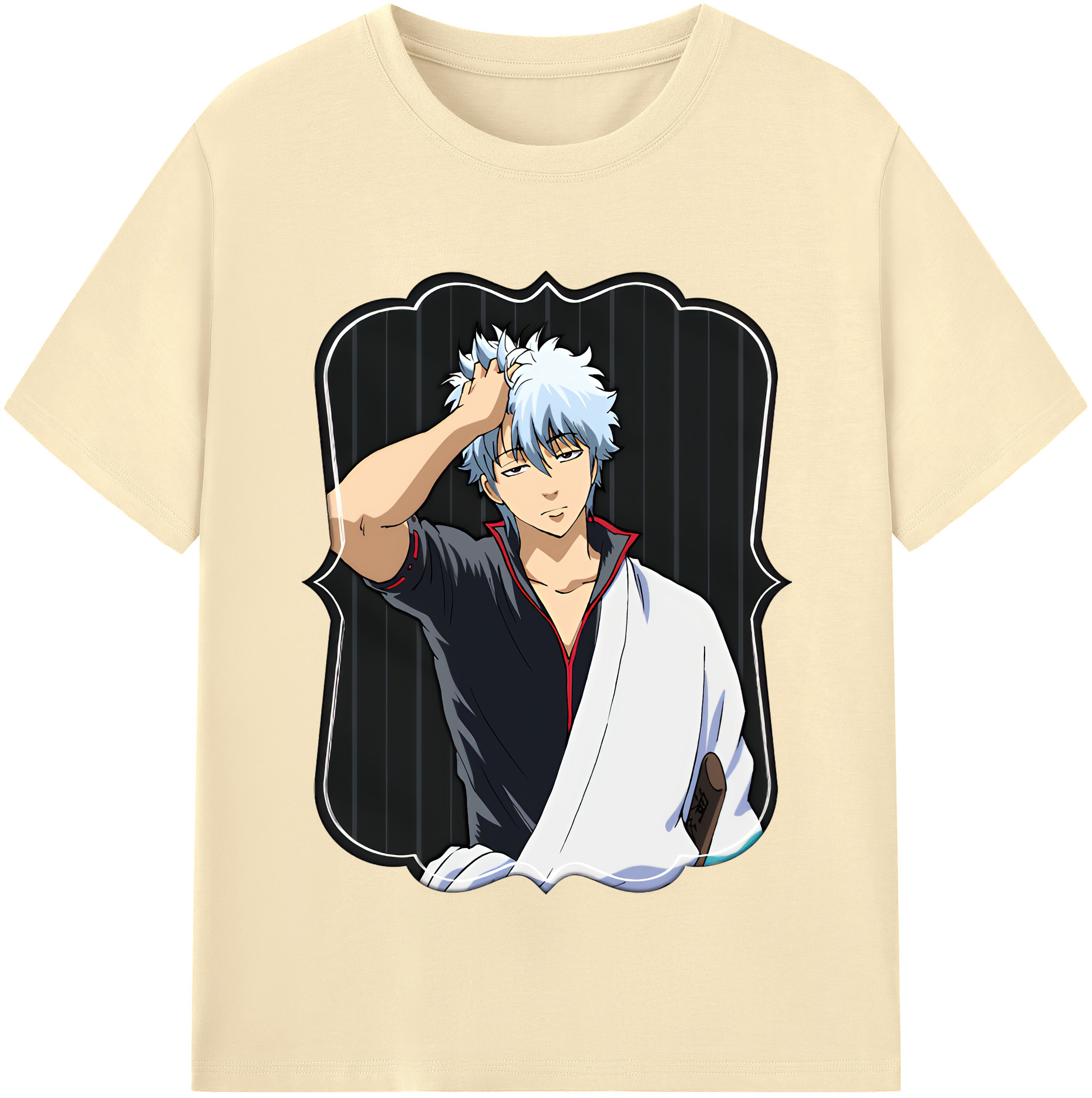 （画像用） ぎんたま 坂田銀時（さかたぎんとき） 神楽 志村新八（しむら しんぱち） GINTAMA Sakata Gintoki Kagura Shimura Shinpachi 綿100％半袖Tシャツ（フロントプリント）