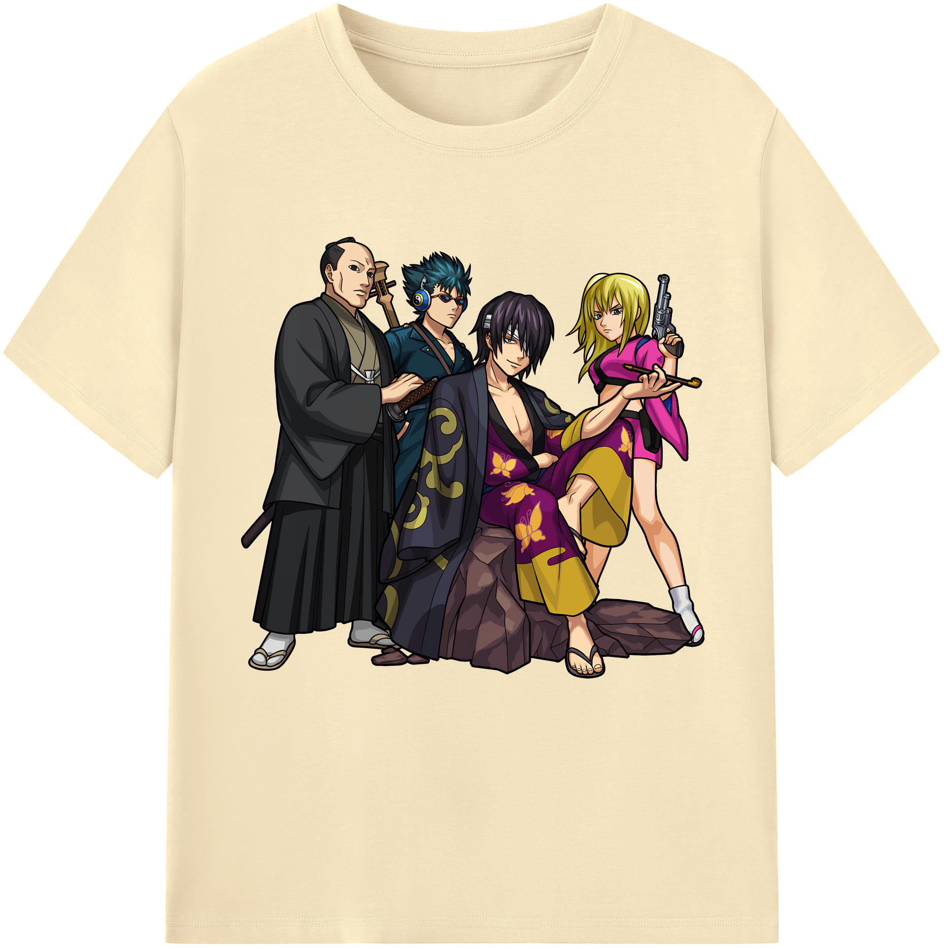 （画像用） ぎんたま 坂田銀時（さかたぎんとき） 神楽 志村新八（しむら しんぱち） GINTAMA Sakata Gintoki Kagura Shimura Shinpachi 綿100％半袖Tシャツ（フロントプリント）