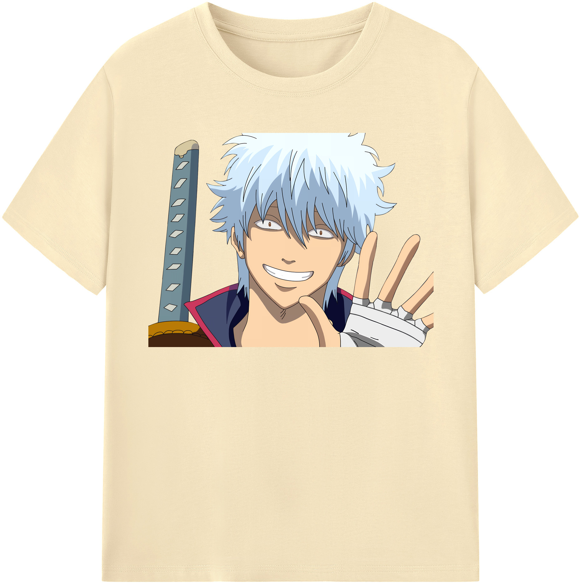 （画像用） ぎんたま 坂田銀時（さかたぎんとき） 神楽 志村新八（しむら しんぱち） GINTAMA Sakata Gintoki Kagura Shimura Shinpachi 綿100％半袖Tシャツ（フロントプリント）