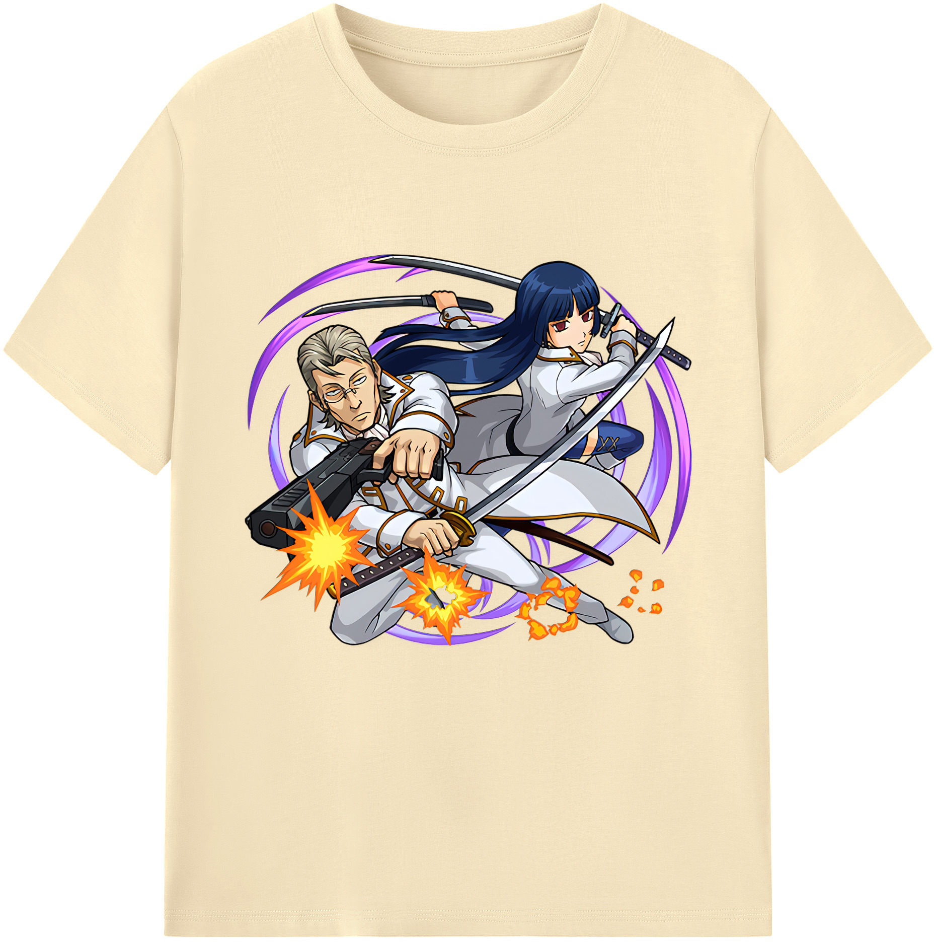（画像用） ぎんたま 坂田銀時（さかたぎんとき） 神楽 志村新八（しむら しんぱち） GINTAMA Sakata Gintoki Kagura Shimura Shinpachi 綿100％半袖Tシャツ（フロントプリント）