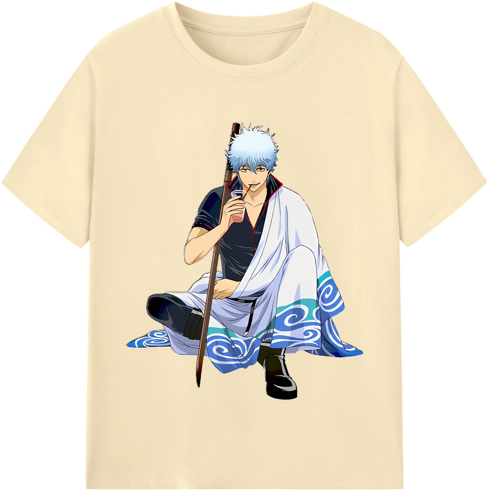 （画像用） ぎんたま 坂田銀時（さかたぎんとき） 神楽 志村新八（しむら しんぱち） GINTAMA Sakata Gintoki Kagura Shimura Shinpachi 綿100％半袖Tシャツ（フロントプリント）