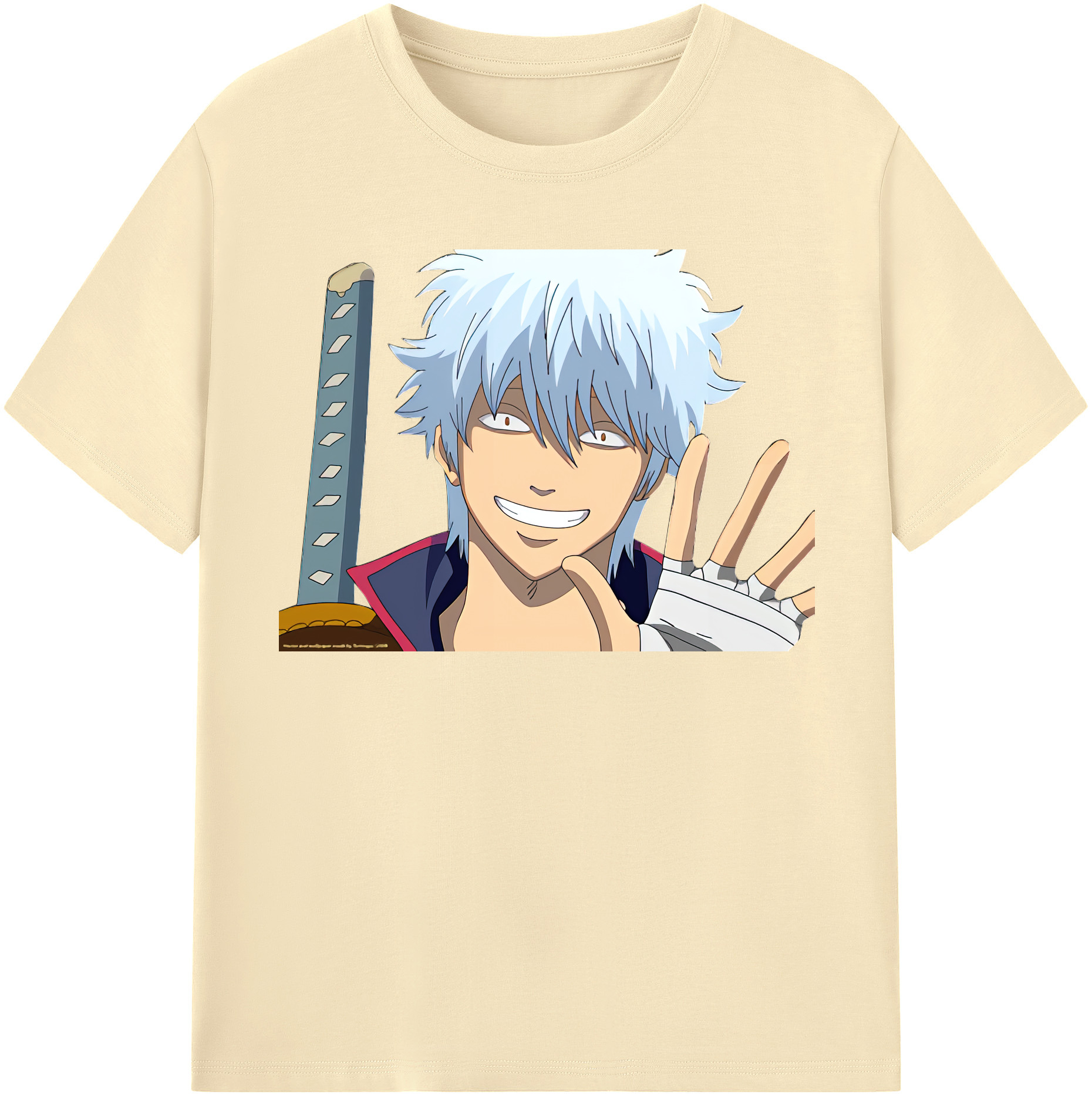 （画像用） ぎんたま 坂田銀時（さかたぎんとき） 神楽 志村新八（しむら しんぱち） GINTAMA Sakata Gintoki Kagura Shimura Shinpachi 綿100％半袖Tシャツ（フロントプリント）