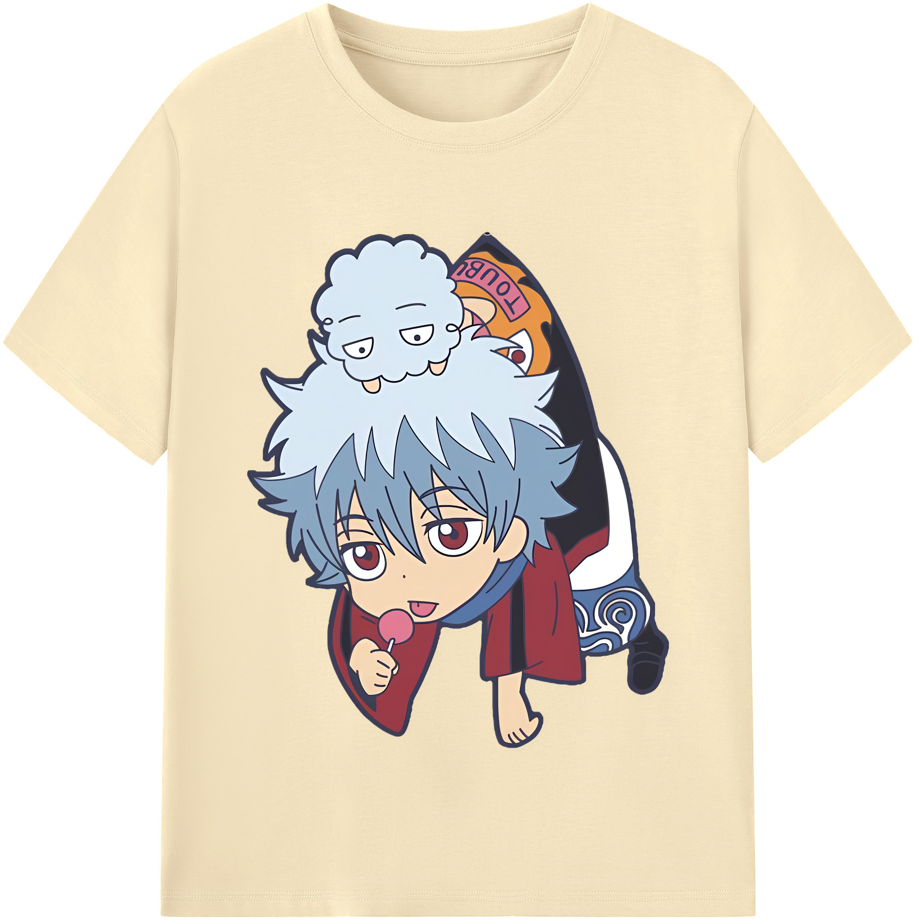 （画像用） ぎんたま 坂田銀時（さかたぎんとき） 神楽 志村新八（しむら しんぱち） GINTAMA Sakata Gintoki Kagura Shimura Shinpachi 綿100％半袖Tシャツ（フロントプリント）