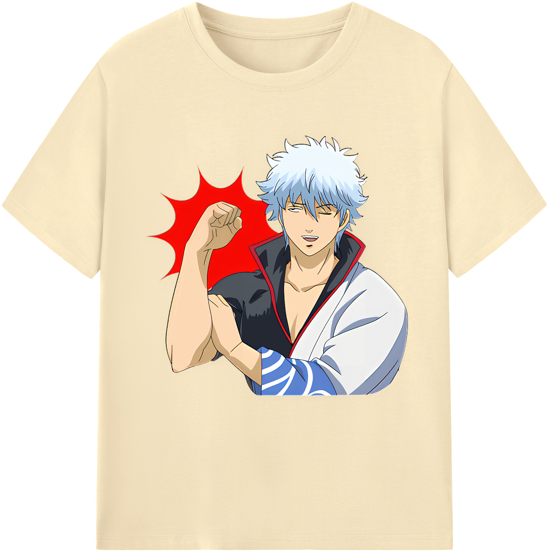 （画像用） ぎんたま 坂田銀時（さかたぎんとき） 神楽 志村新八（しむら しんぱち） GINTAMA Sakata Gintoki Kagura Shimura Shinpachi 綿100％半袖Tシャツ（フロントプリント）