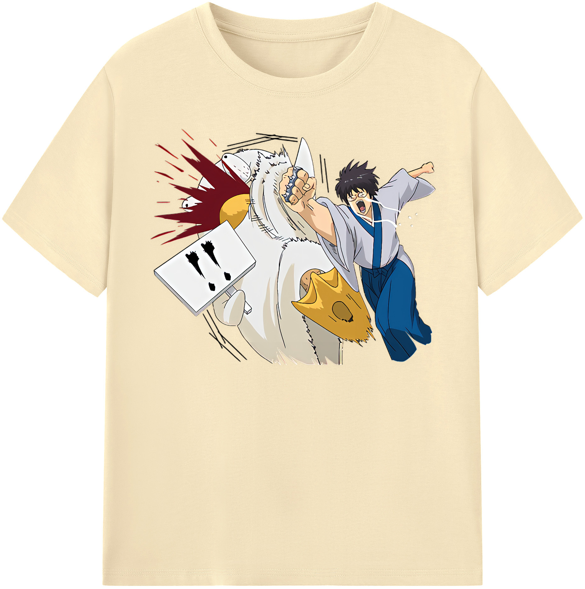 （画像用） ぎんたま 坂田銀時（さかたぎんとき） 神楽 志村新八（しむら しんぱち） GINTAMA Sakata Gintoki Kagura Shimura Shinpachi 綿100％半袖Tシャツ（フロントプリント）