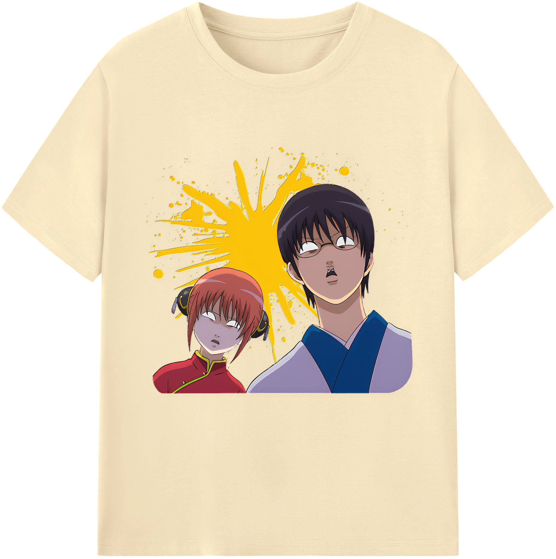 （画像用） ぎんたま 坂田銀時（さかたぎんとき） 神楽 志村新八（しむら しんぱち） GINTAMA Sakata Gintoki Kagura Shimura Shinpachi 綿100％半袖Tシャツ（フロントプリント）