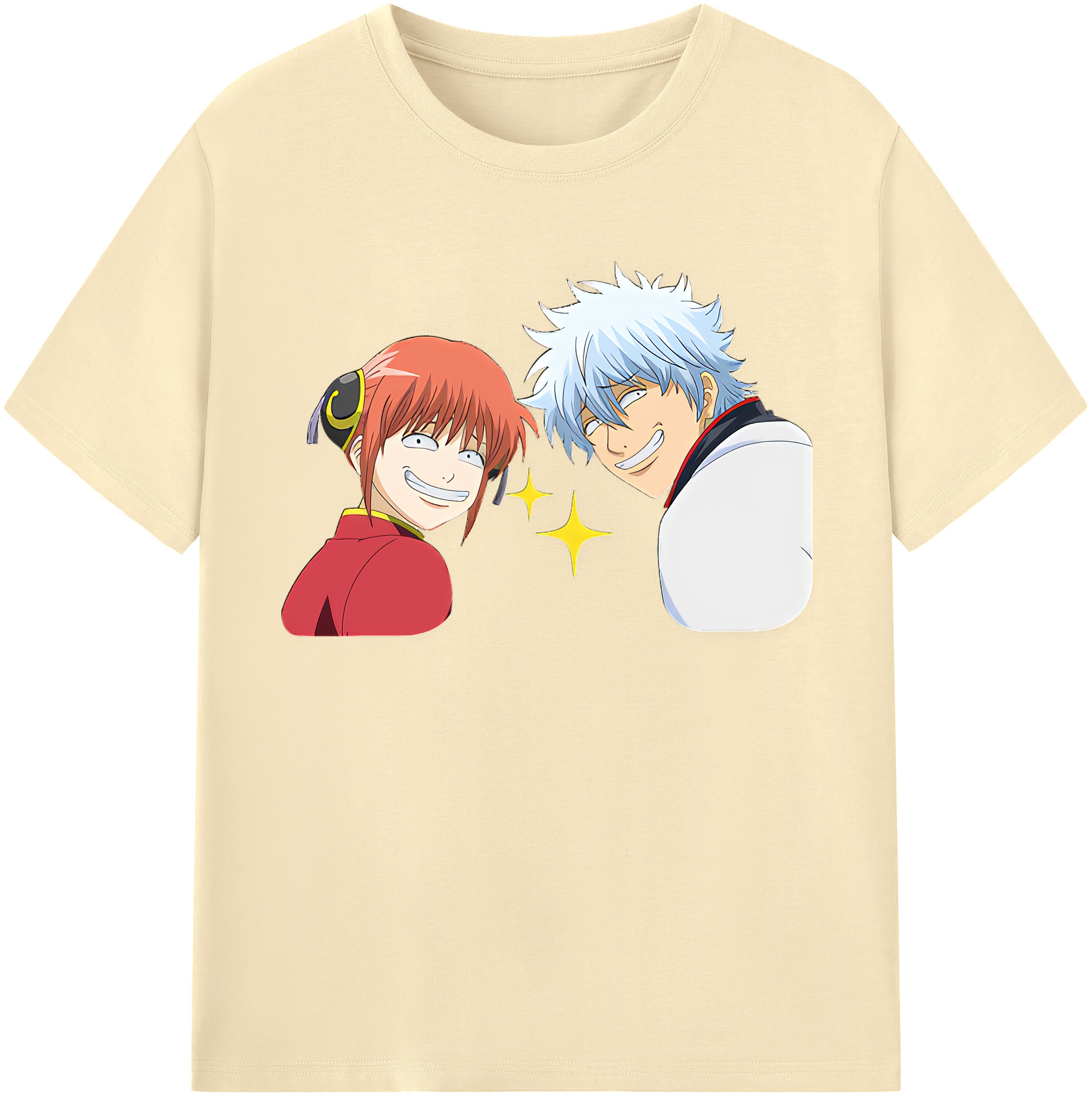 （画像用） ぎんたま 坂田銀時（さかたぎんとき） 神楽 志村新八（しむら しんぱち） GINTAMA Sakata Gintoki Kagura Shimura Shinpachi 綿100％半袖Tシャツ（フロントプリント）