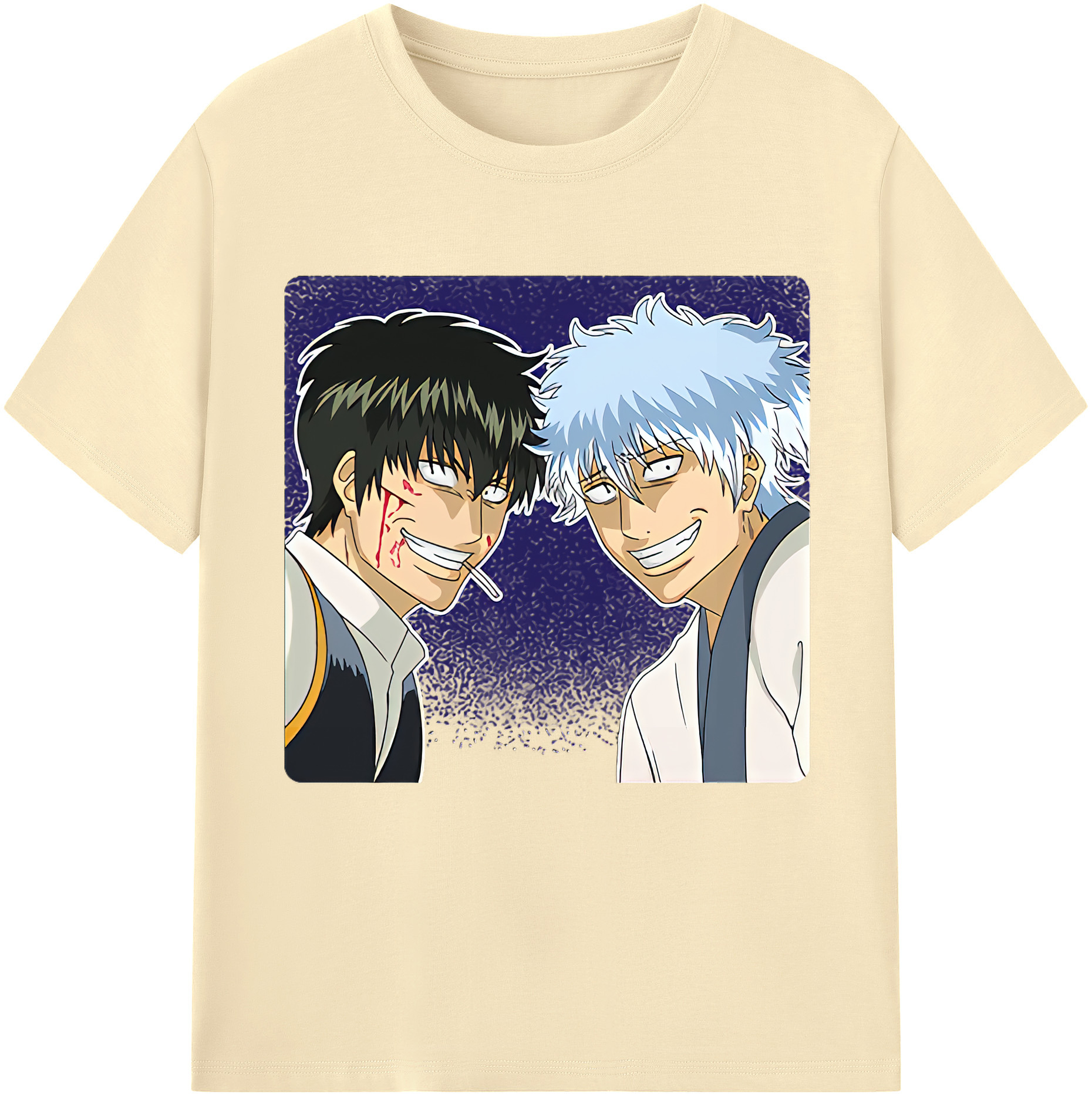 （画像用） ぎんたま 坂田銀時（さかたぎんとき） 神楽 志村新八（しむら しんぱち） GINTAMA Sakata Gintoki Kagura Shimura Shinpachi 綿100％半袖Tシャツ（フロントプリント）