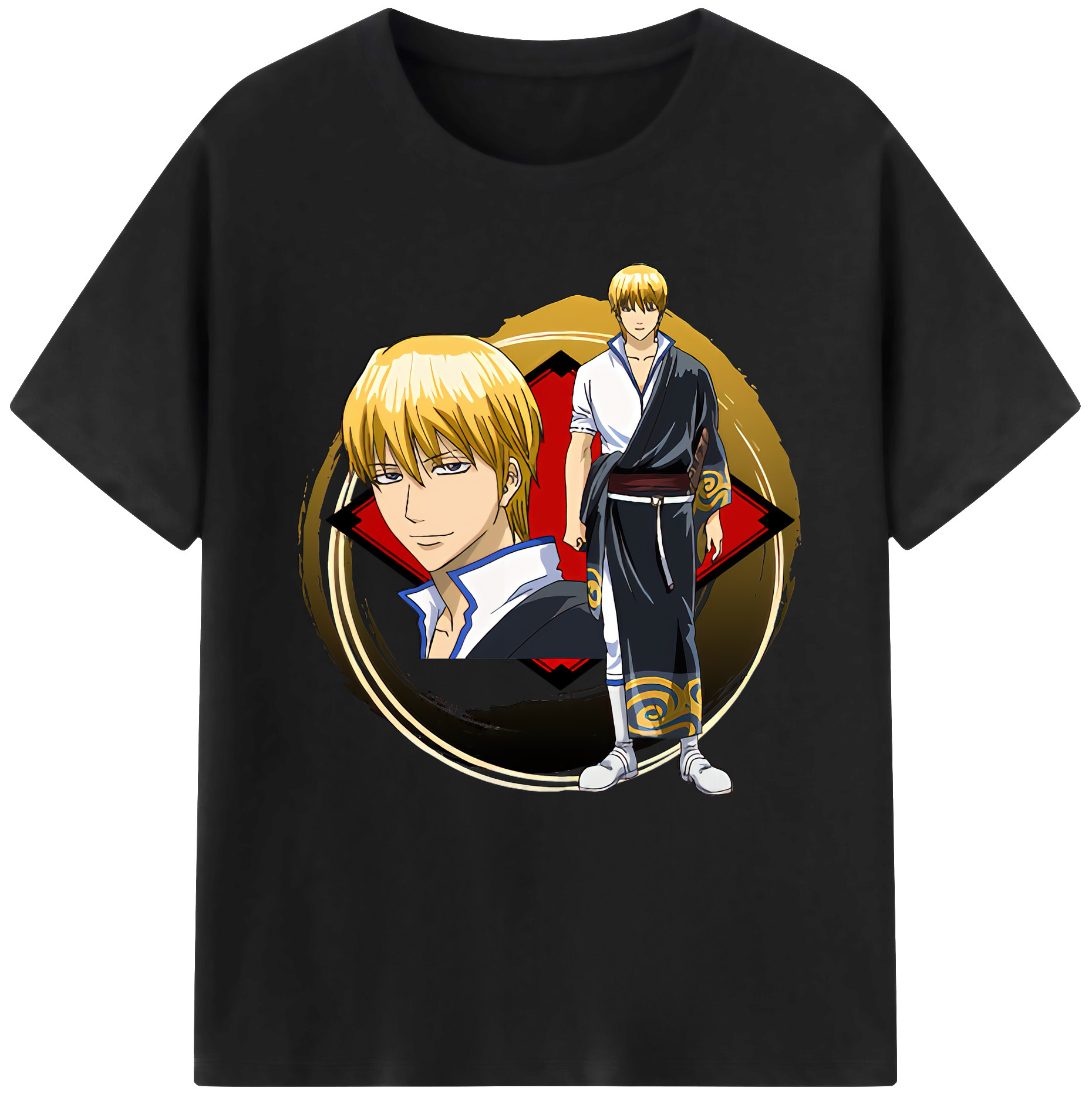 （画像用） ぎんたま 坂田銀時（さかたぎんとき） 神楽 志村新八（しむら しんぱち） GINTAMA Sakata Gintoki Kagura Shimura Shinpachi 綿100％半袖Tシャツ（フロントプリント）