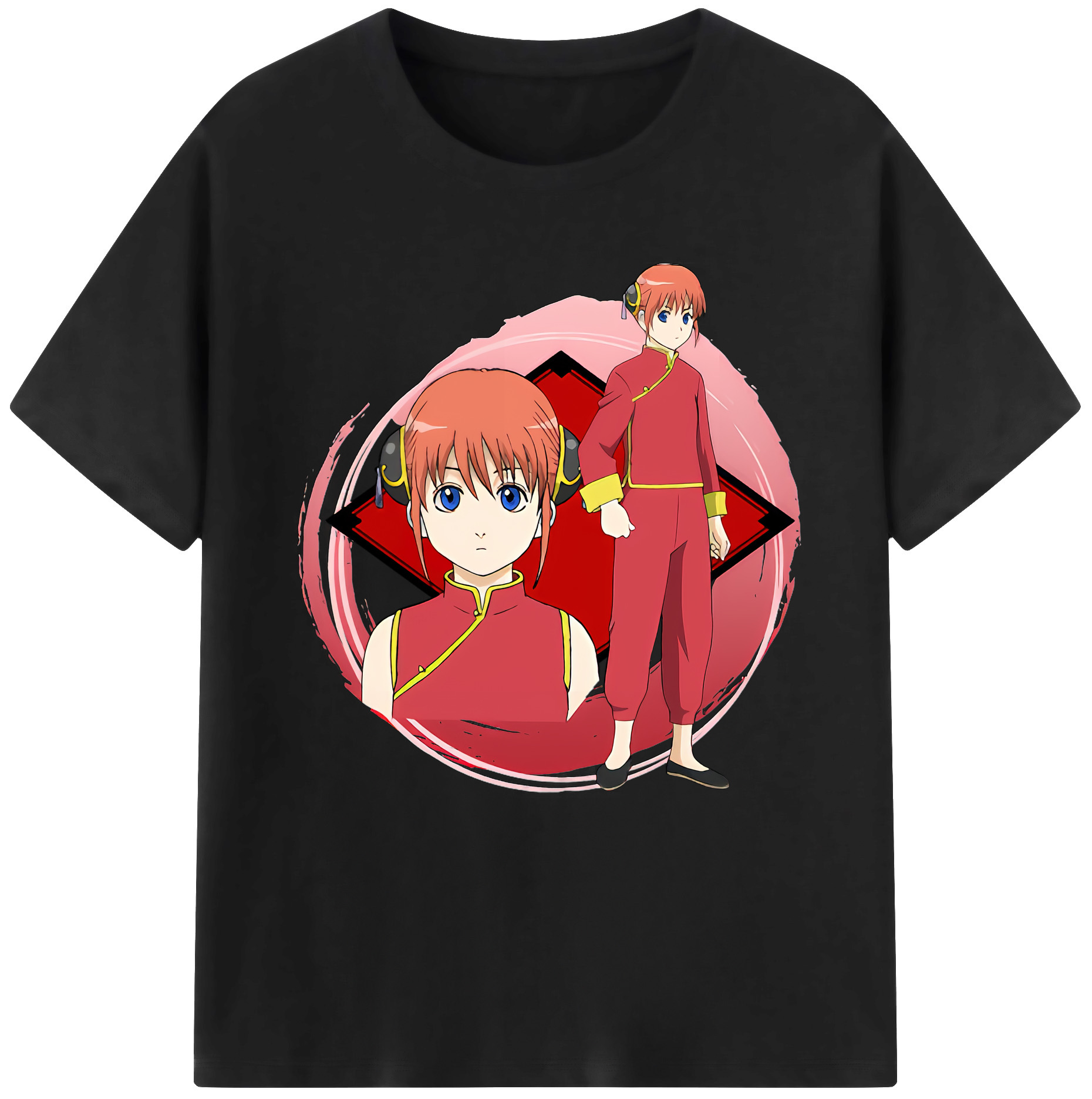 （画像用） ぎんたま 坂田銀時（さかたぎんとき） 神楽 志村新八（しむら しんぱち） GINTAMA Sakata Gintoki Kagura Shimura Shinpachi 綿100％半袖Tシャツ（フロントプリント）