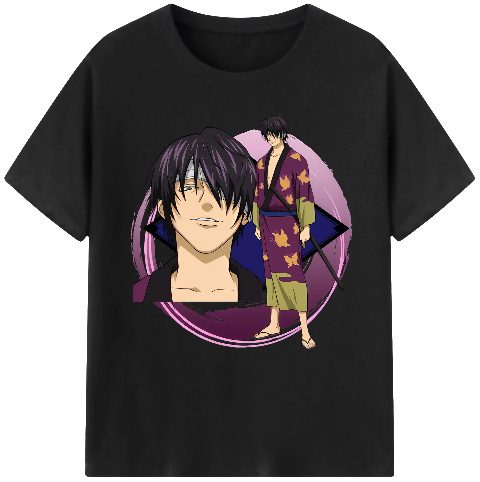 （画像用） ぎんたま 坂田銀時（さかたぎんとき） 神楽 志村新八（しむら しんぱち） GINTAMA Sakata Gintoki Kagura Shimura Shinpachi 綿100％半袖Tシャツ（フロントプリント）