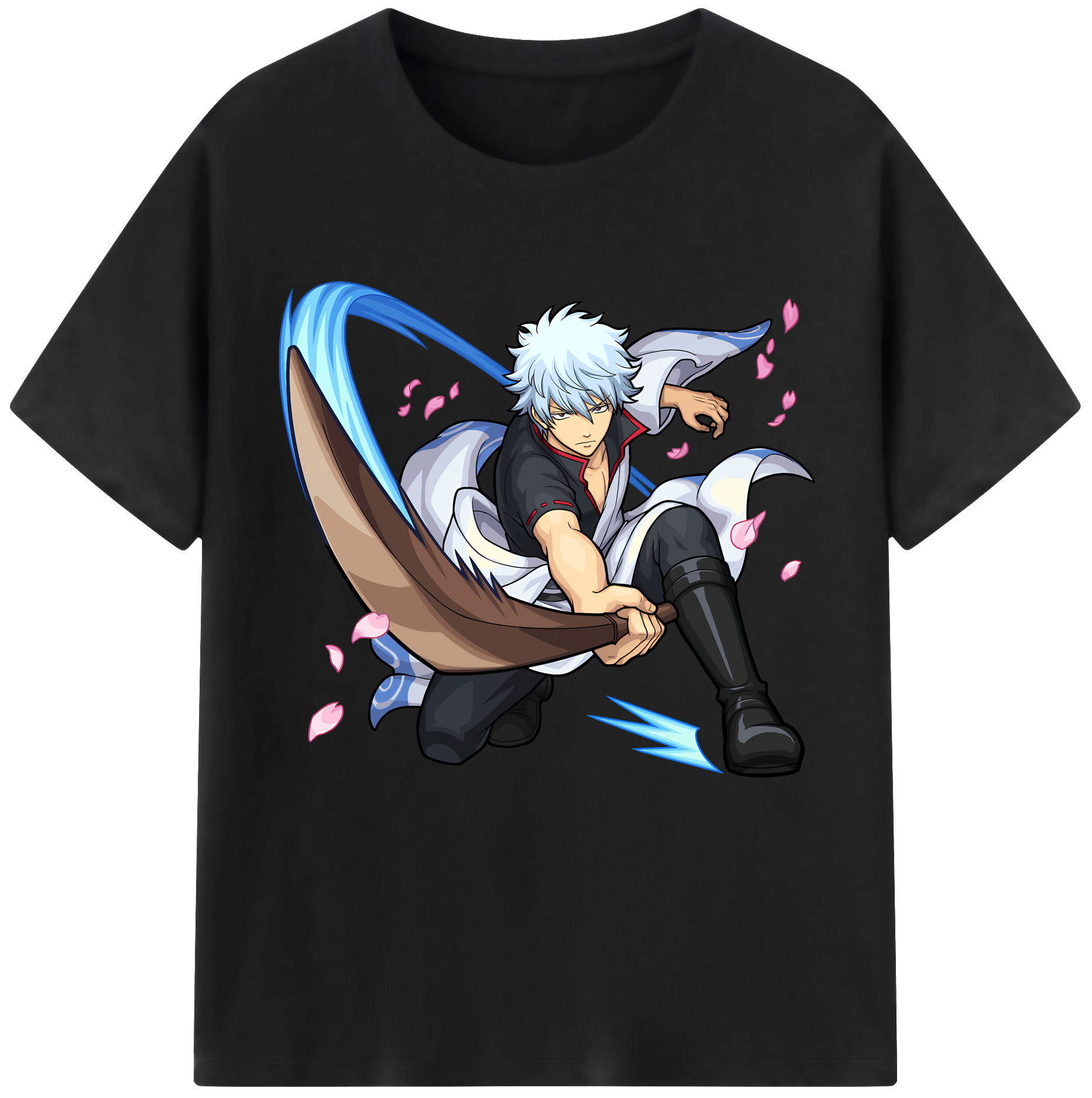 （画像用） ぎんたま 坂田銀時（さかたぎんとき） 神楽 志村新八（しむら しんぱち） GINTAMA Sakata Gintoki Kagura Shimura Shinpachi 綿100％半袖Tシャツ（フロントプリント）