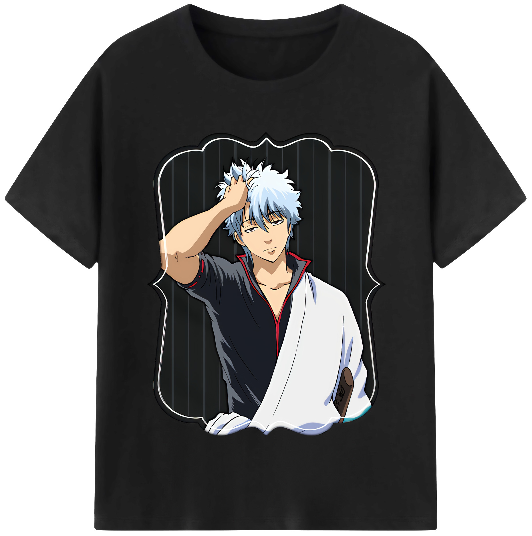 （画像用） ぎんたま 坂田銀時（さかたぎんとき） 神楽 志村新八（しむら しんぱち） GINTAMA Sakata Gintoki Kagura Shimura Shinpachi 綿100％半袖Tシャツ（フロントプリント）