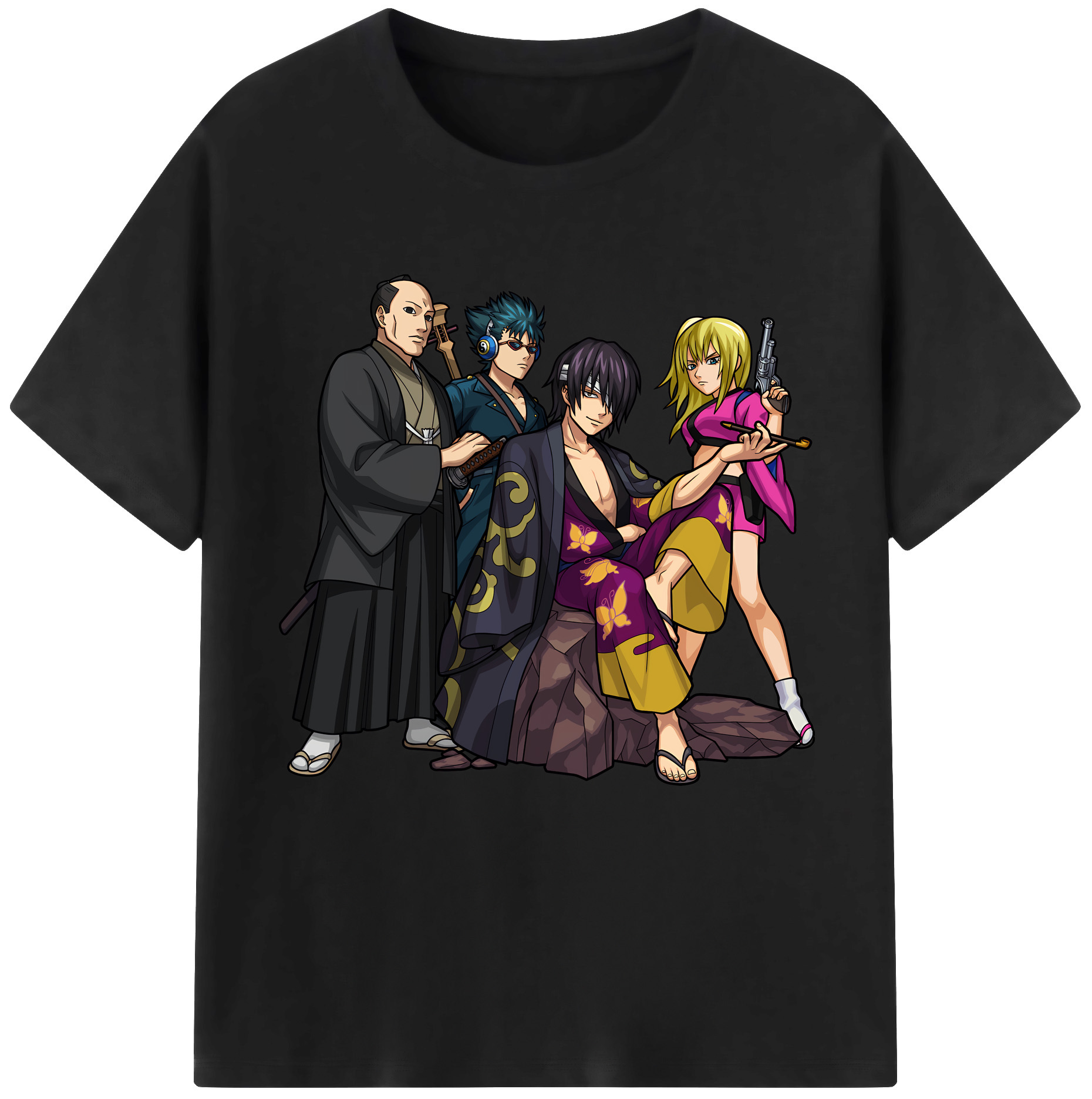 （画像用） ぎんたま 坂田銀時（さかたぎんとき） 神楽 志村新八（しむら しんぱち） GINTAMA Sakata Gintoki Kagura Shimura Shinpachi 綿100％半袖Tシャツ（フロントプリント）