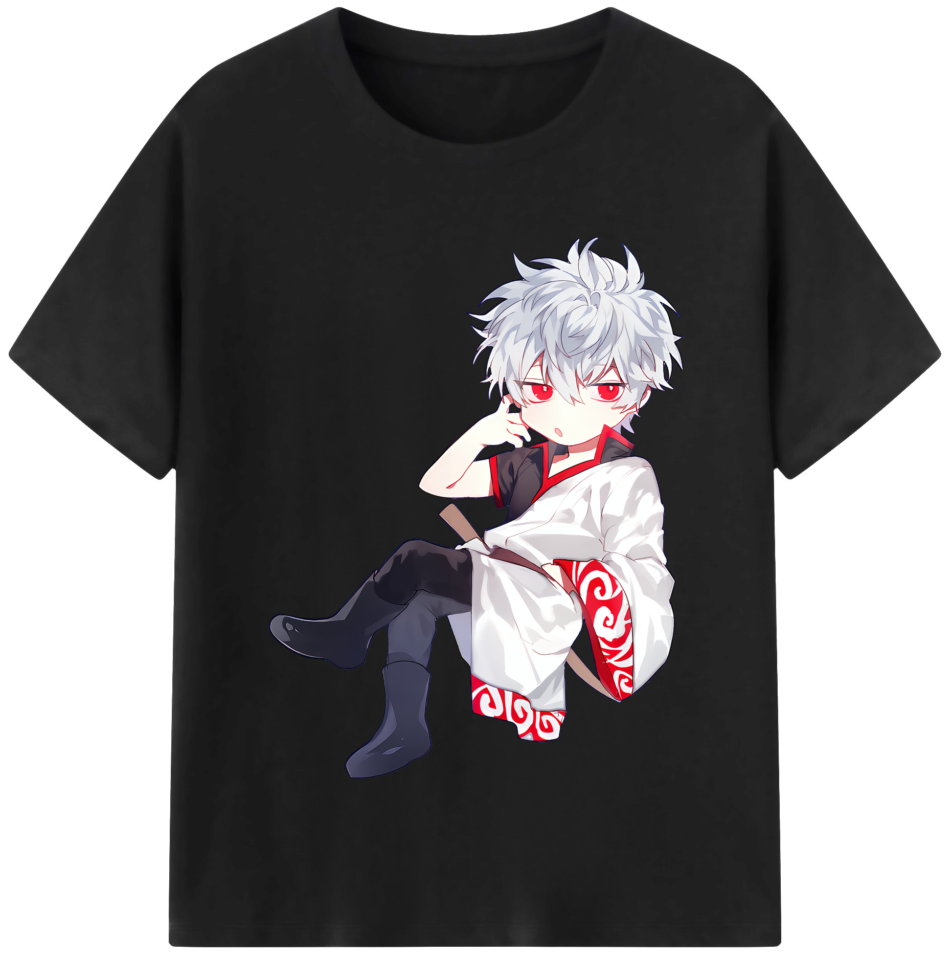 （画像用） ぎんたま 坂田銀時（さかたぎんとき） 神楽 志村新八（しむら しんぱち） GINTAMA Sakata Gintoki Kagura Shimura Shinpachi 綿100％半袖Tシャツ（フロントプリント）