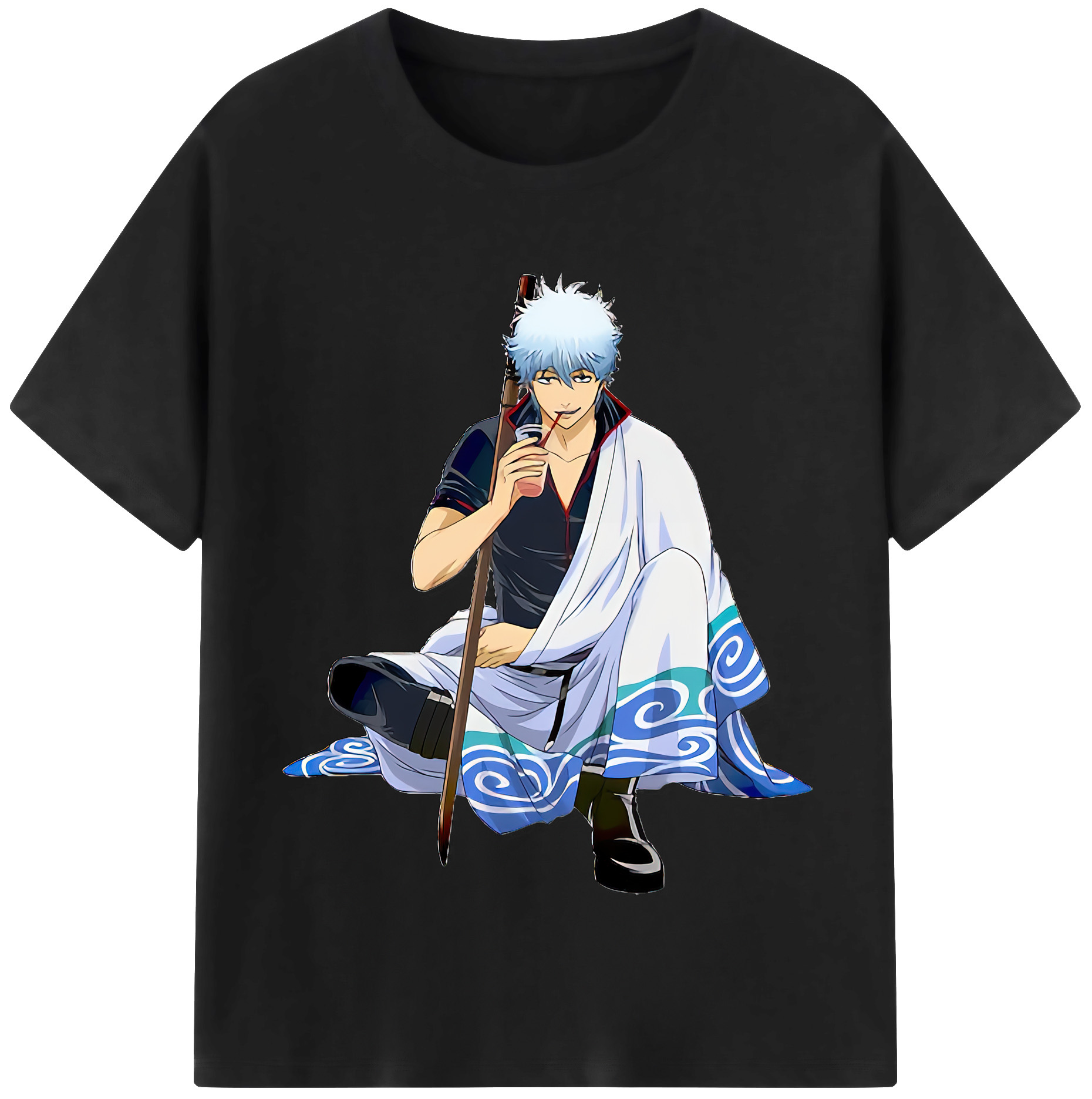 （画像用） ぎんたま 坂田銀時（さかたぎんとき） 神楽 志村新八（しむら しんぱち） GINTAMA Sakata Gintoki Kagura Shimura Shinpachi 綿100％半袖Tシャツ（フロントプリント）