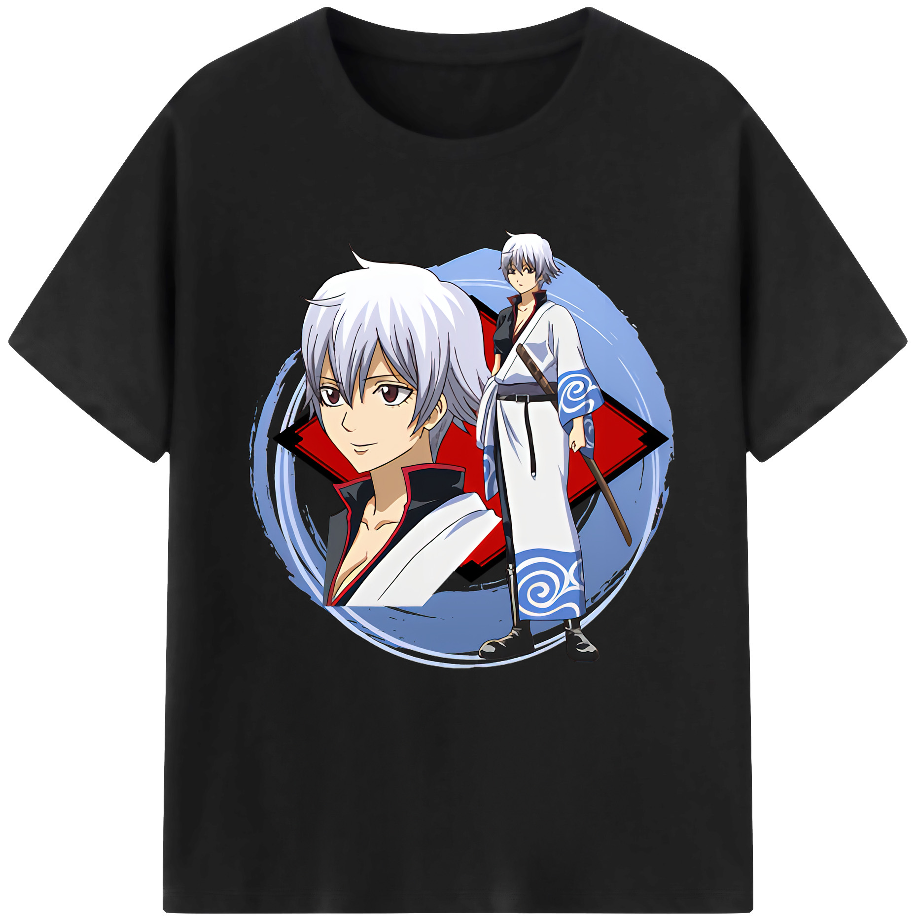 （画像用） ぎんたま 坂田銀時（さかたぎんとき） 神楽 志村新八（しむら しんぱち） GINTAMA Sakata Gintoki Kagura Shimura Shinpachi 綿100％半袖Tシャツ（フロントプリント）