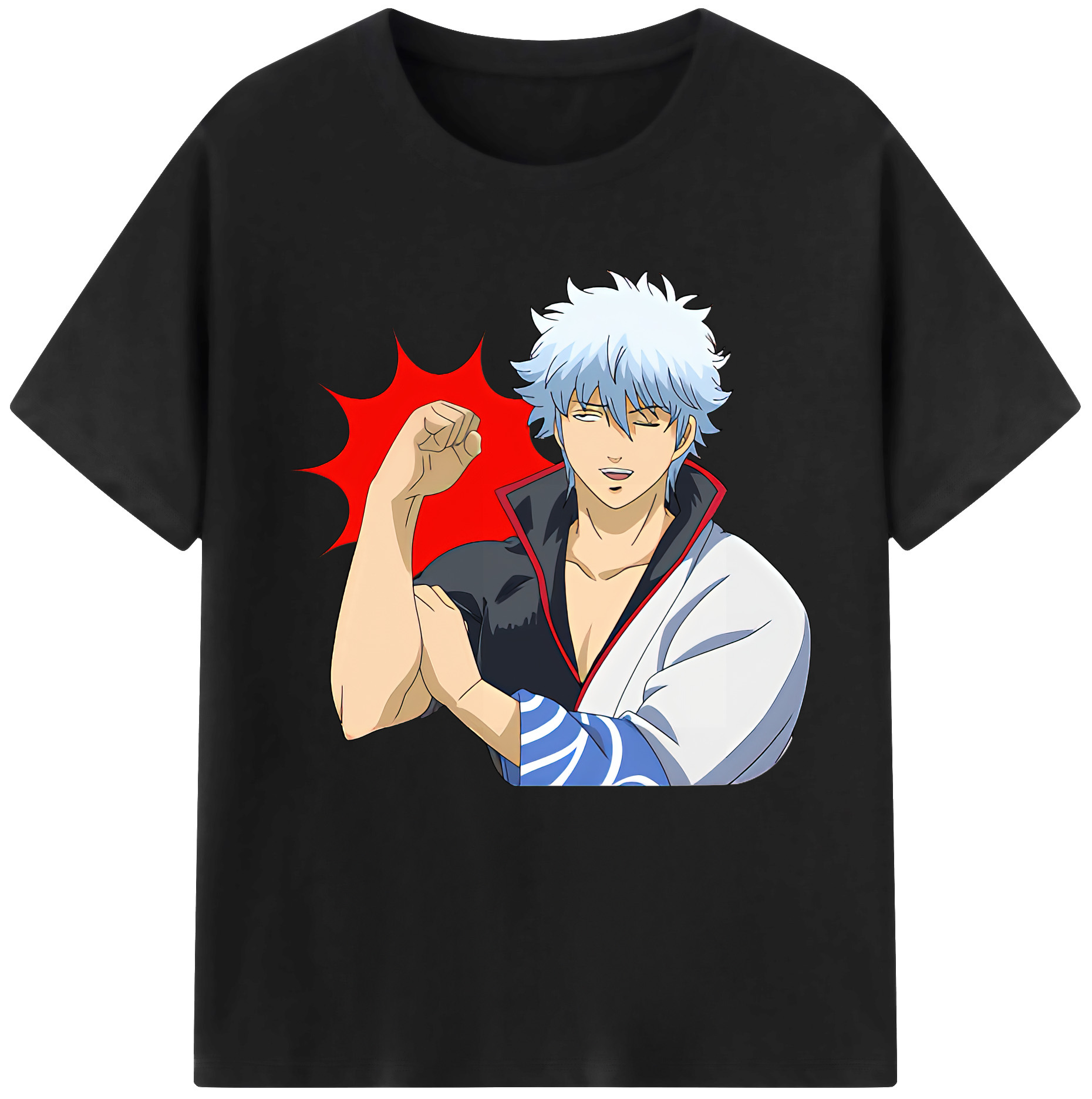 （画像用） ぎんたま 坂田銀時（さかたぎんとき） 神楽 志村新八（しむら しんぱち） GINTAMA Sakata Gintoki Kagura Shimura Shinpachi 綿100％半袖Tシャツ（フロントプリント）