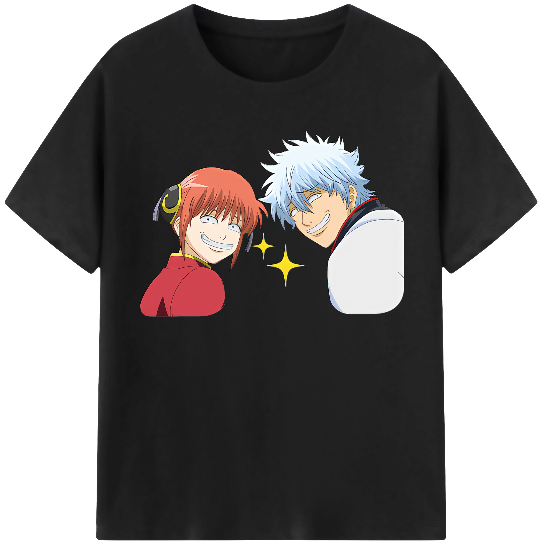 （画像用） ぎんたま 坂田銀時（さかたぎんとき） 神楽 志村新八（しむら しんぱち） GINTAMA Sakata Gintoki Kagura Shimura Shinpachi 綿100％半袖Tシャツ（フロントプリント）