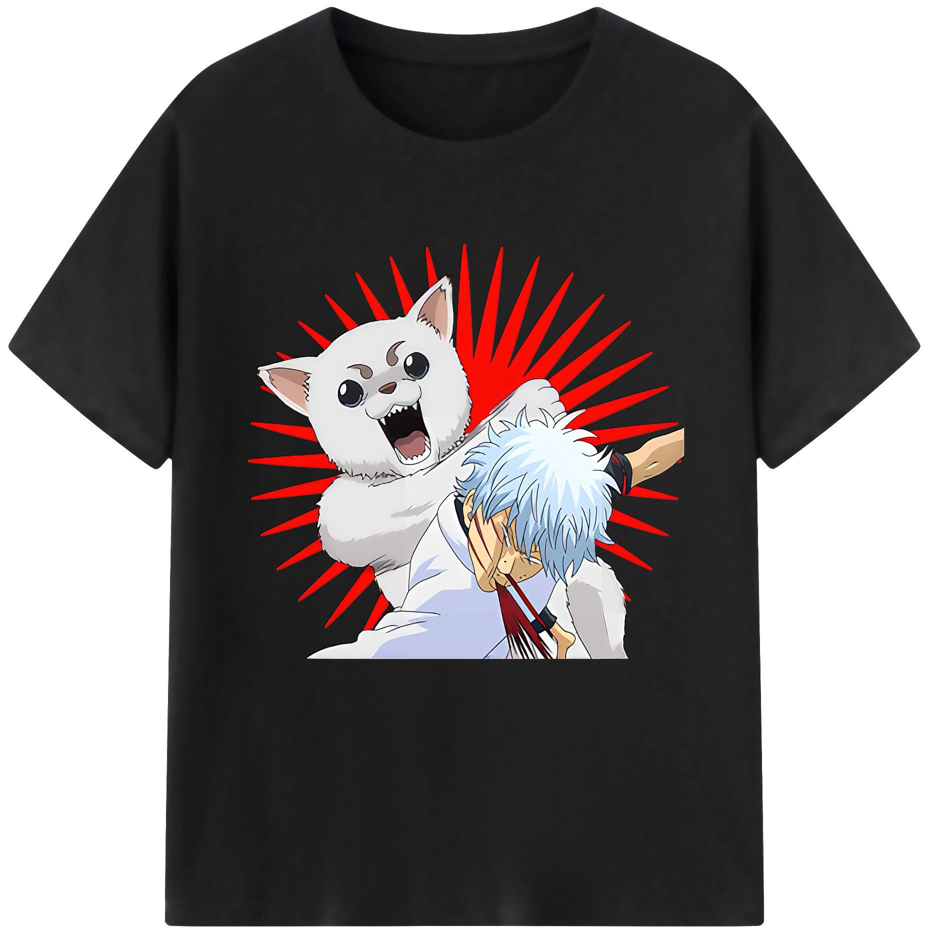 （画像用） ぎんたま 坂田銀時（さかたぎんとき） 神楽 志村新八（しむら しんぱち） GINTAMA Sakata Gintoki Kagura Shimura Shinpachi 綿100％半袖Tシャツ（フロントプリント）