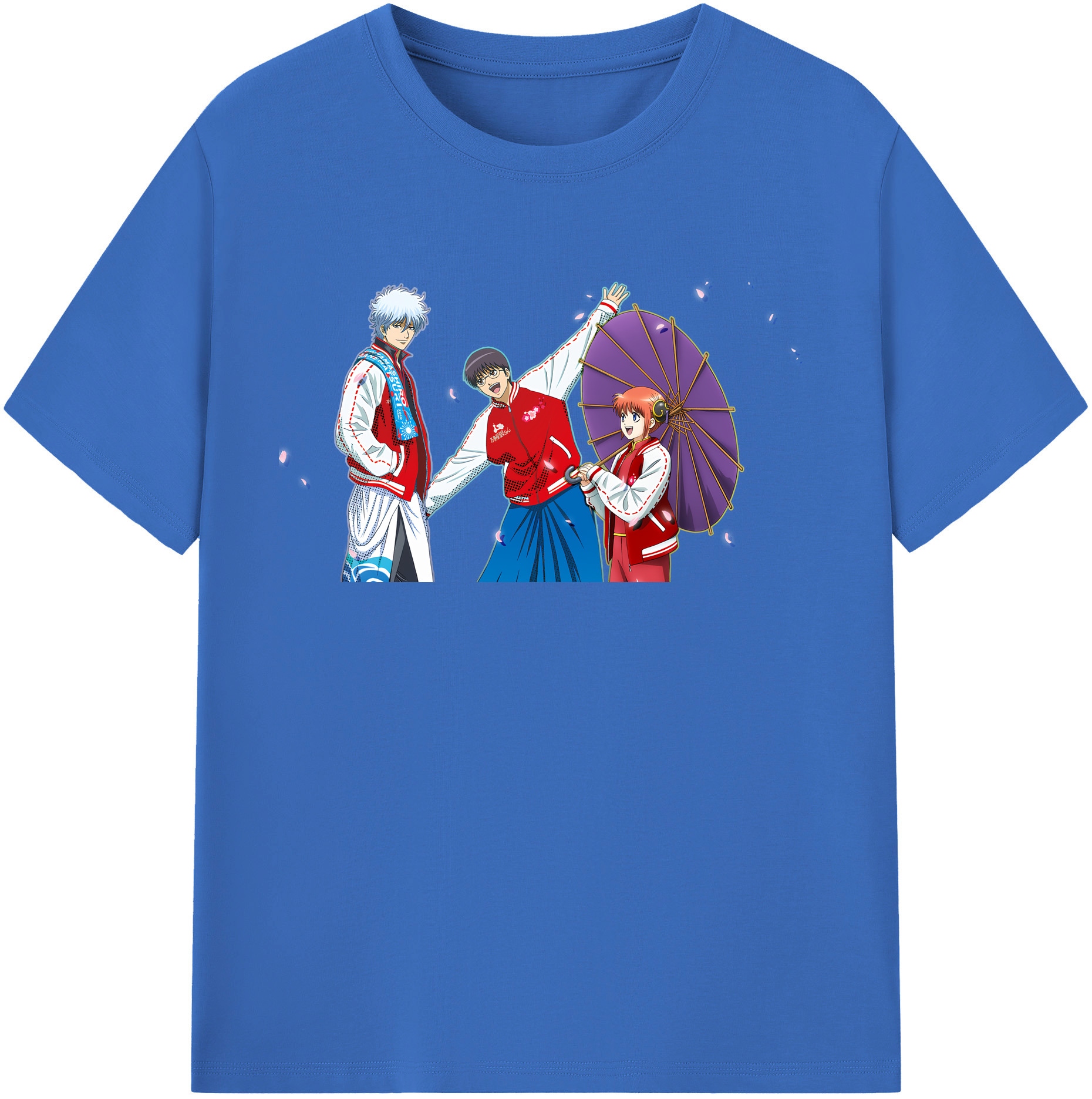 （画像用） ぎんたま 坂田銀時（さかたぎんとき） 神楽 志村新八（しむら しんぱち） GINTAMA Sakata Gintoki Kagura Shimura Shinpachi 綿100％半袖Tシャツ（フロントプリント）