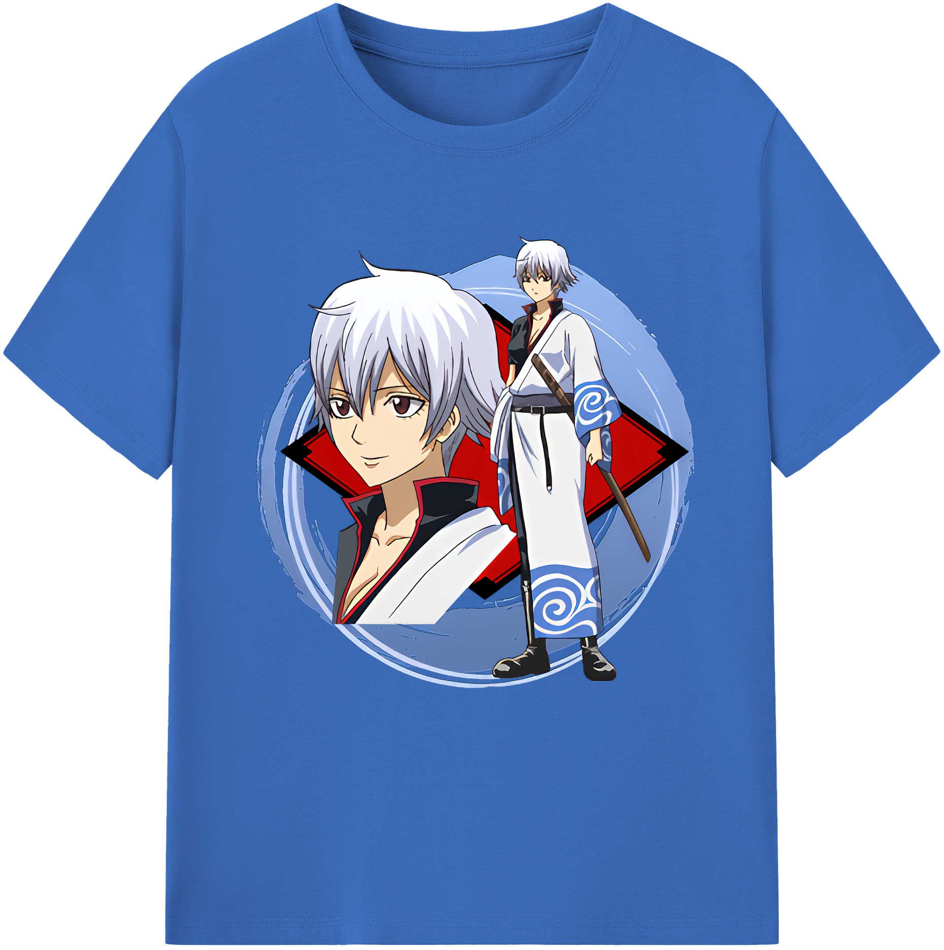 （画像用） ぎんたま 坂田銀時（さかたぎんとき） 神楽 志村新八（しむら しんぱち） GINTAMA Sakata Gintoki Kagura Shimura Shinpachi 綿100％半袖Tシャツ（フロントプリント）