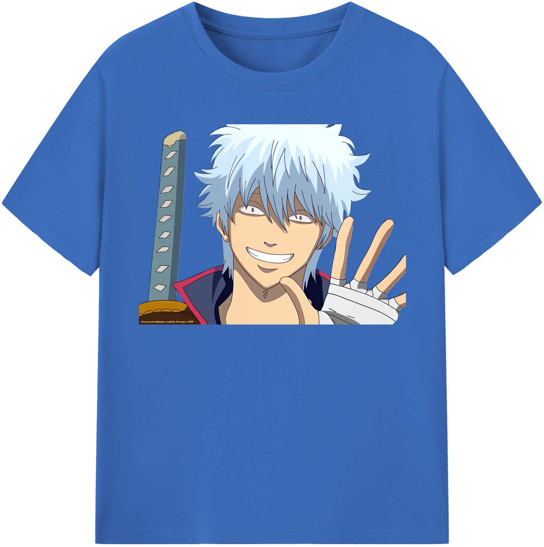 （画像用） ぎんたま 坂田銀時（さかたぎんとき） 神楽 志村新八（しむら しんぱち） GINTAMA Sakata Gintoki Kagura Shimura Shinpachi 綿100％半袖Tシャツ（フロントプリント）