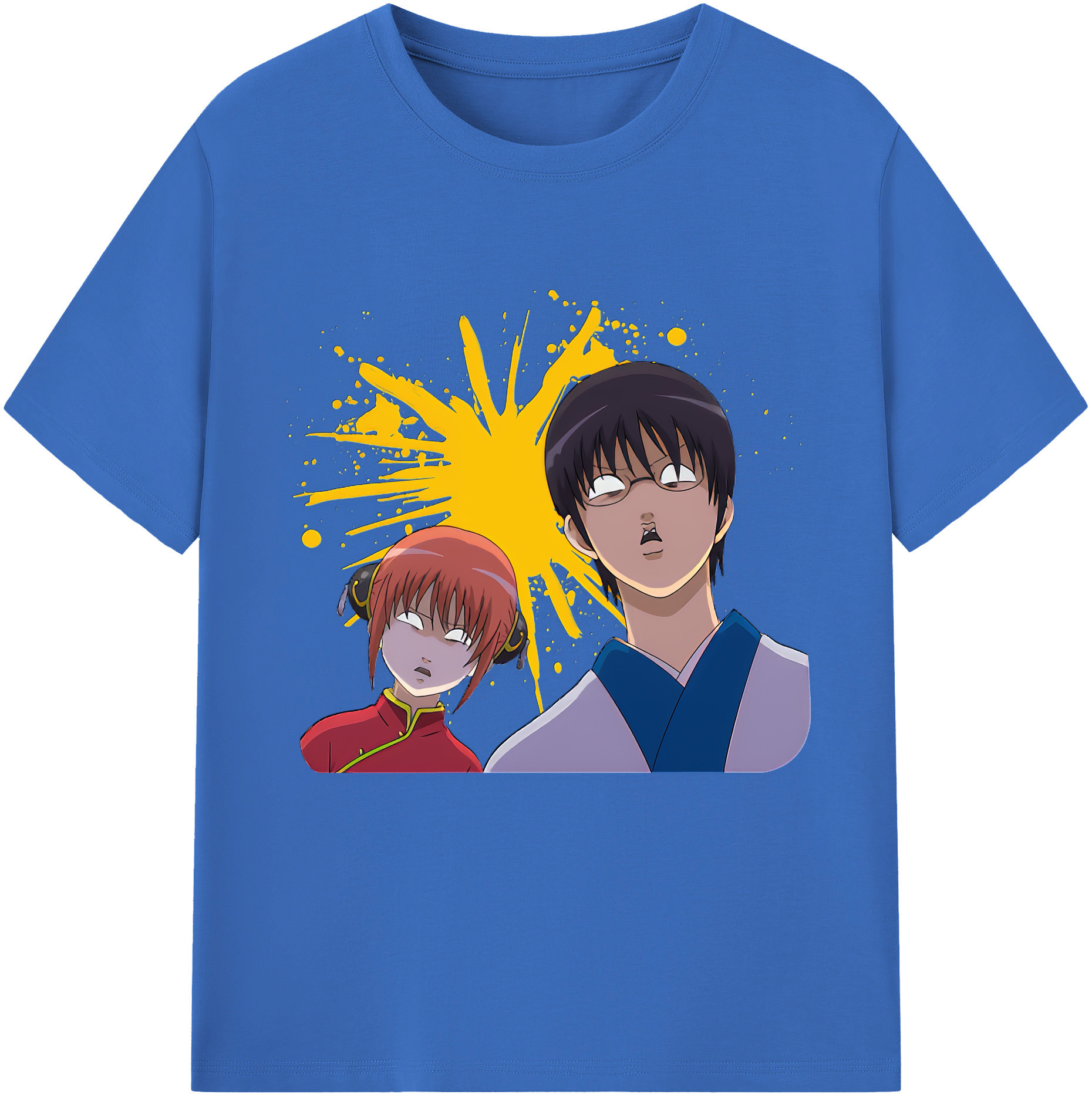 （画像用） ぎんたま 坂田銀時（さかたぎんとき） 神楽 志村新八（しむら しんぱち） GINTAMA Sakata Gintoki Kagura Shimura Shinpachi 綿100％半袖Tシャツ（フロントプリント）