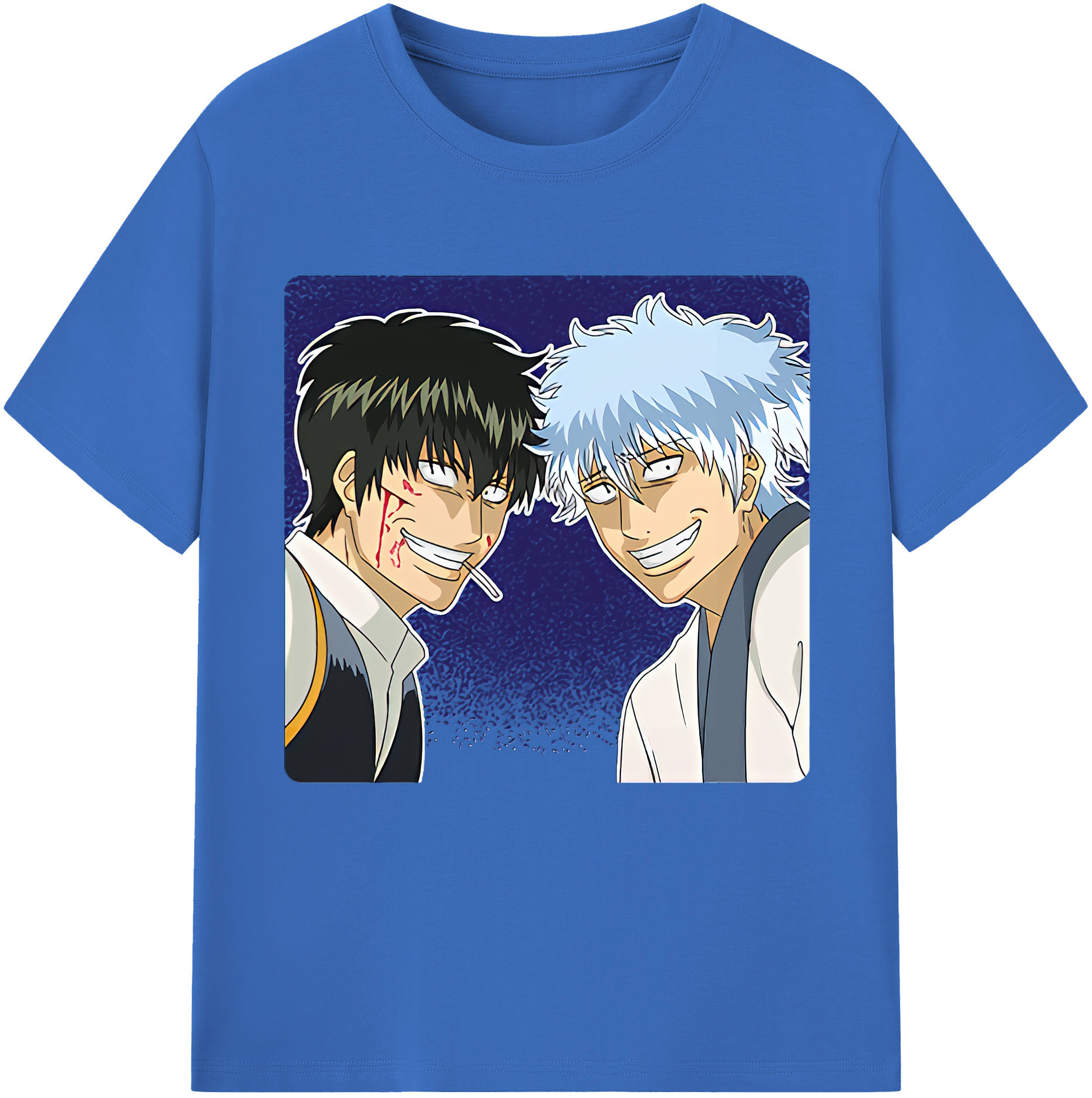 （画像用） ぎんたま 坂田銀時（さかたぎんとき） 神楽 志村新八（しむら しんぱち） GINTAMA Sakata Gintoki Kagura Shimura Shinpachi 綿100％半袖Tシャツ（フロントプリント）
