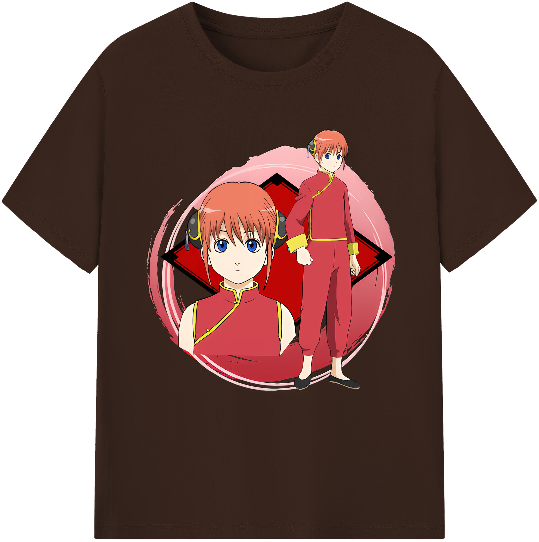 （画像用） ぎんたま 坂田銀時（さかたぎんとき） 神楽 志村新八（しむら しんぱち） GINTAMA Sakata Gintoki Kagura Shimura Shinpachi 綿100％半袖Tシャツ（フロントプリント）