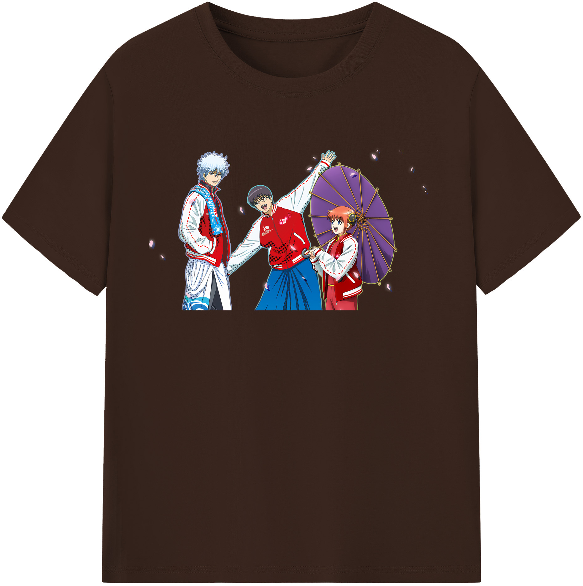 （画像用） ぎんたま 坂田銀時（さかたぎんとき） 神楽 志村新八（しむら しんぱち） GINTAMA Sakata Gintoki Kagura Shimura Shinpachi 綿100％半袖Tシャツ（フロントプリント）