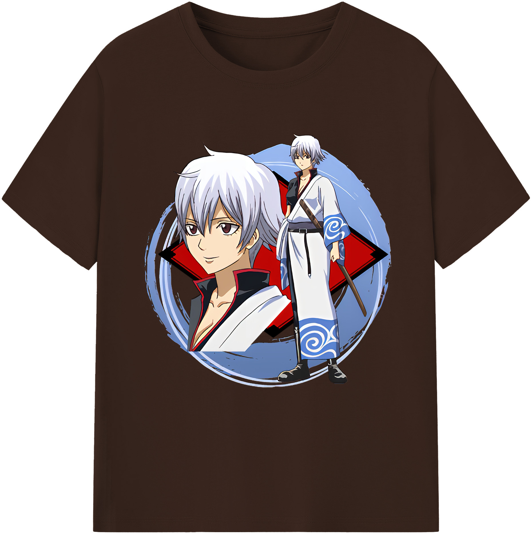 （画像用） ぎんたま 坂田銀時（さかたぎんとき） 神楽 志村新八（しむら しんぱち） GINTAMA Sakata Gintoki Kagura Shimura Shinpachi 綿100％半袖Tシャツ（フロントプリント）