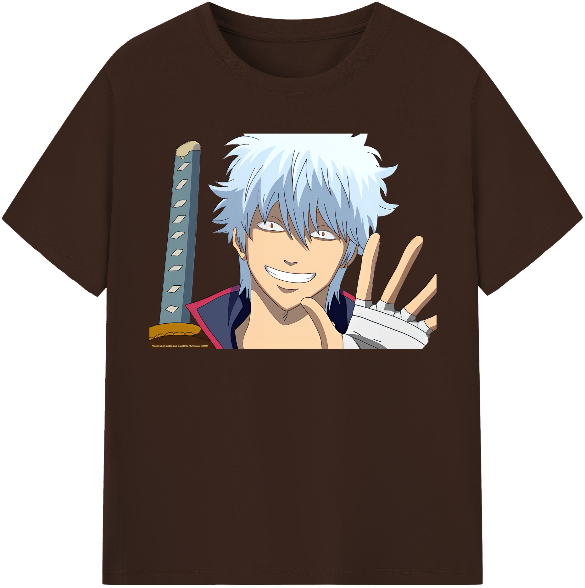 （画像用） ぎんたま 坂田銀時（さかたぎんとき） 神楽 志村新八（しむら しんぱち） GINTAMA Sakata Gintoki Kagura Shimura Shinpachi 綿100％半袖Tシャツ（フロントプリント）