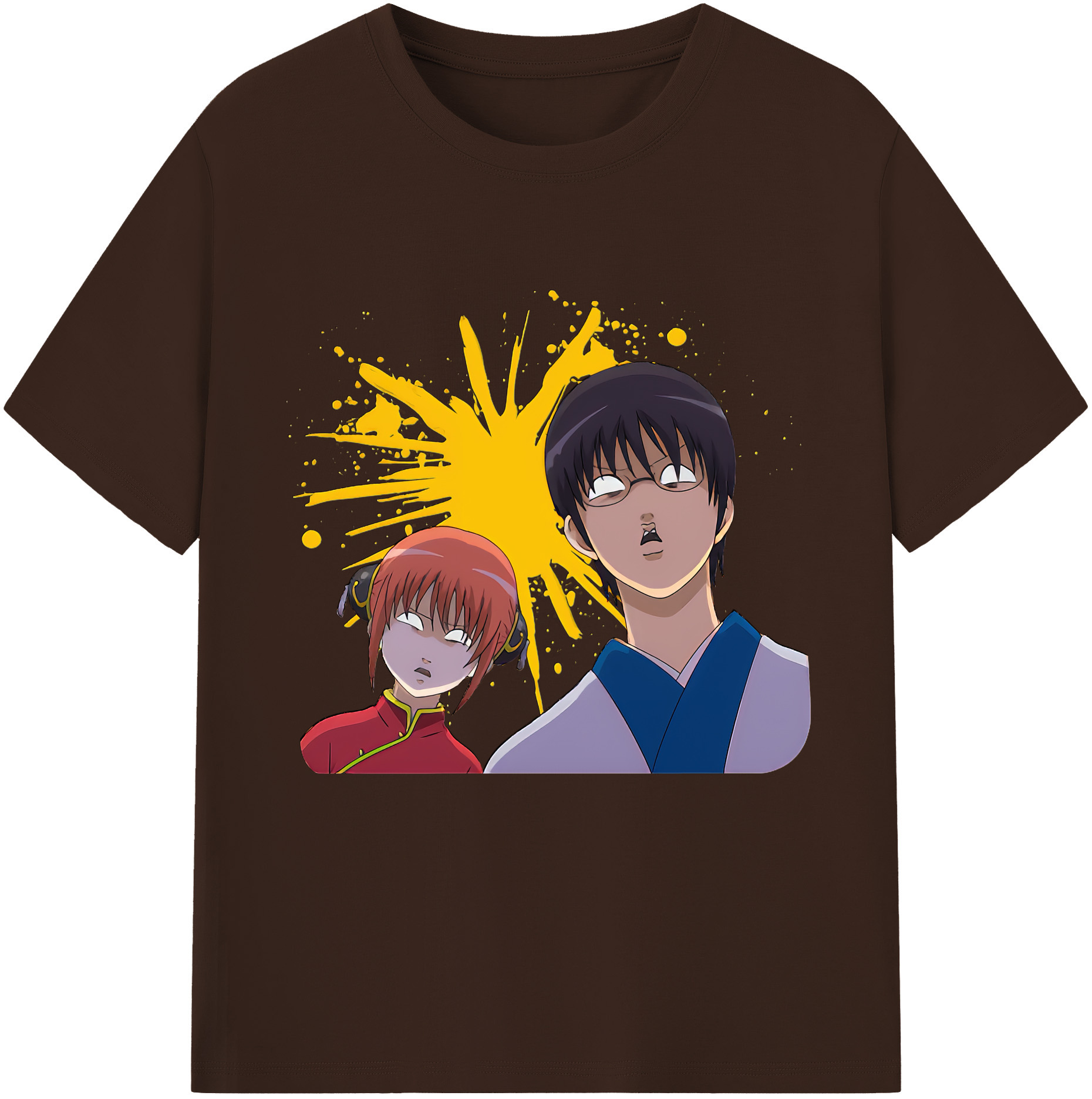 （画像用） ぎんたま 坂田銀時（さかたぎんとき） 神楽 志村新八（しむら しんぱち） GINTAMA Sakata Gintoki Kagura Shimura Shinpachi 綿100％半袖Tシャツ（フロントプリント）