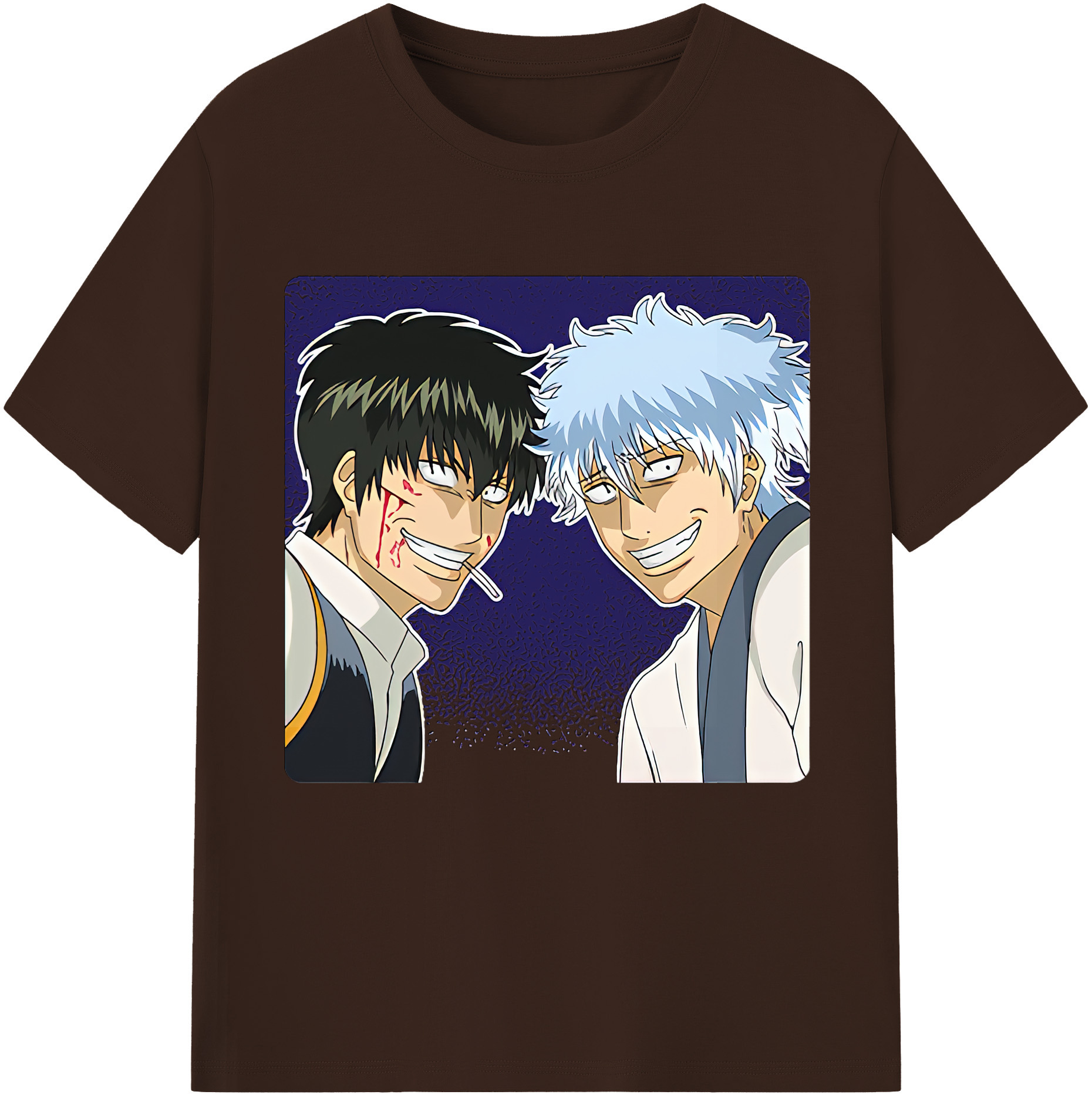 （画像用） ぎんたま 坂田銀時（さかたぎんとき） 神楽 志村新八（しむら しんぱち） GINTAMA Sakata Gintoki Kagura Shimura Shinpachi 綿100％半袖Tシャツ（フロントプリント）