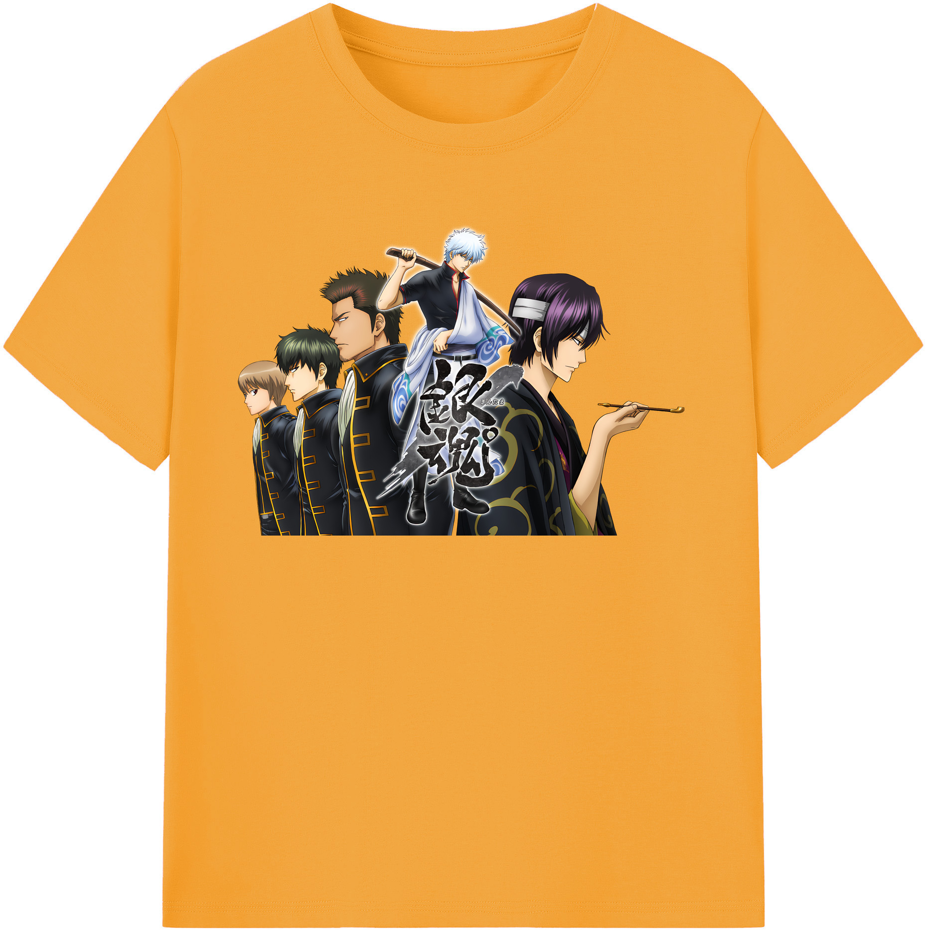 （画像用） ぎんたま 坂田銀時（さかたぎんとき） 神楽 志村新八（しむら しんぱち） GINTAMA Sakata Gintoki Kagura Shimura Shinpachi 綿100％半袖Tシャツ（フロントプリント）