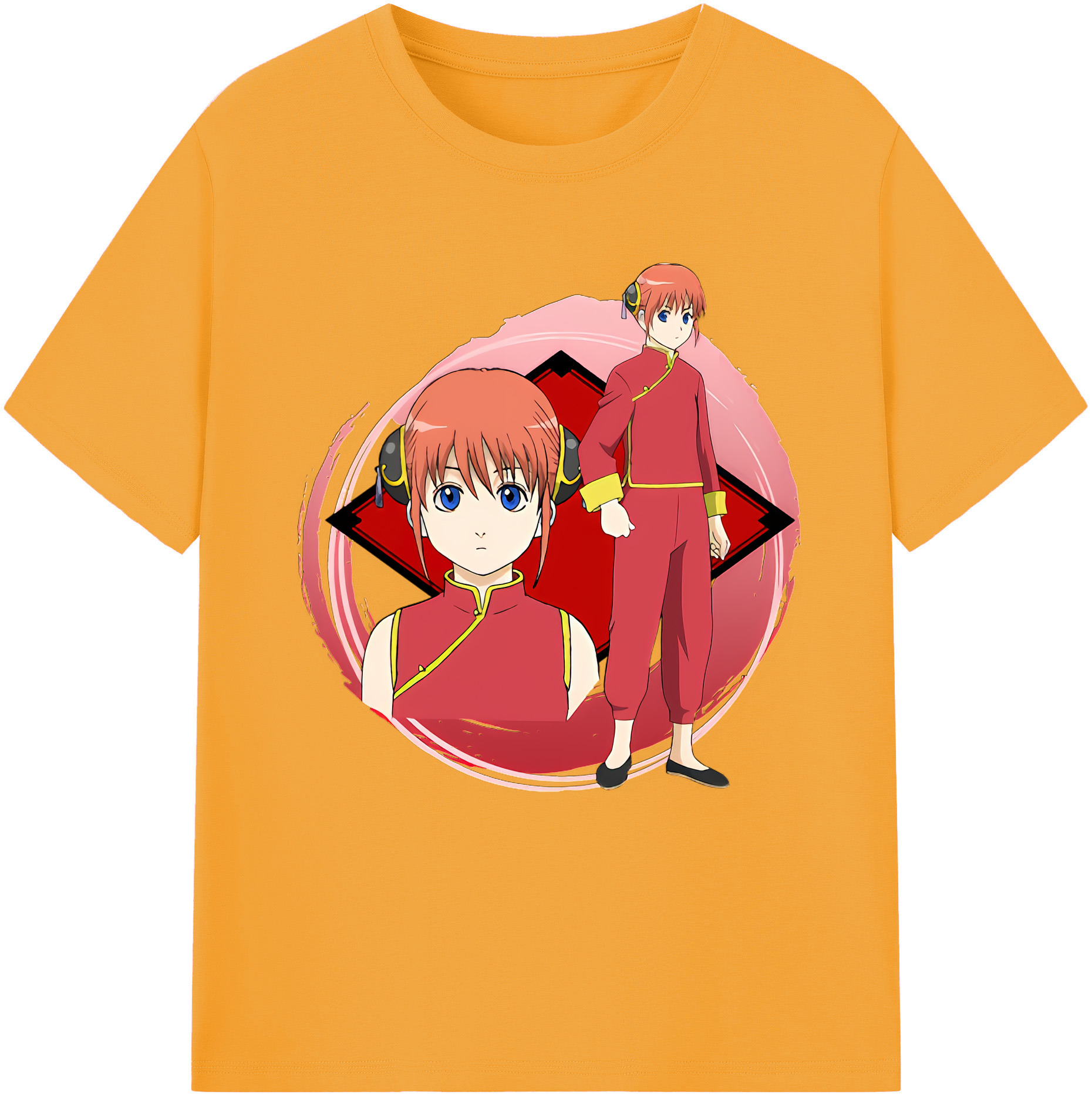 （画像用） ぎんたま 坂田銀時（さかたぎんとき） 神楽 志村新八（しむら しんぱち） GINTAMA Sakata Gintoki Kagura Shimura Shinpachi 綿100％半袖Tシャツ（フロントプリント）