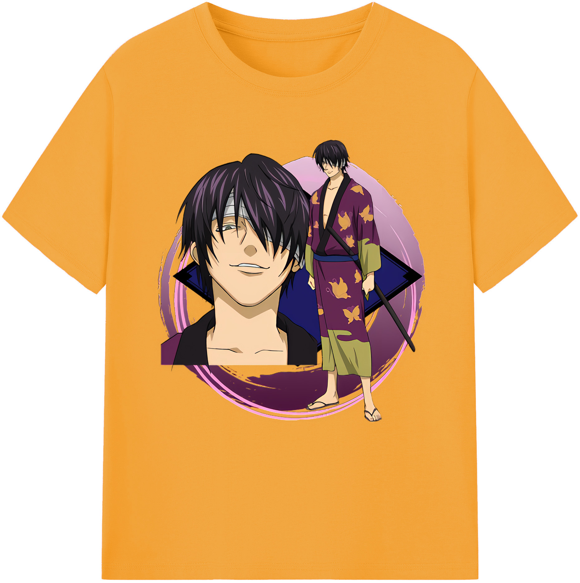 （画像用） ぎんたま 坂田銀時（さかたぎんとき） 神楽 志村新八（しむら しんぱち） GINTAMA Sakata Gintoki Kagura Shimura Shinpachi 綿100％半袖Tシャツ（フロントプリント）