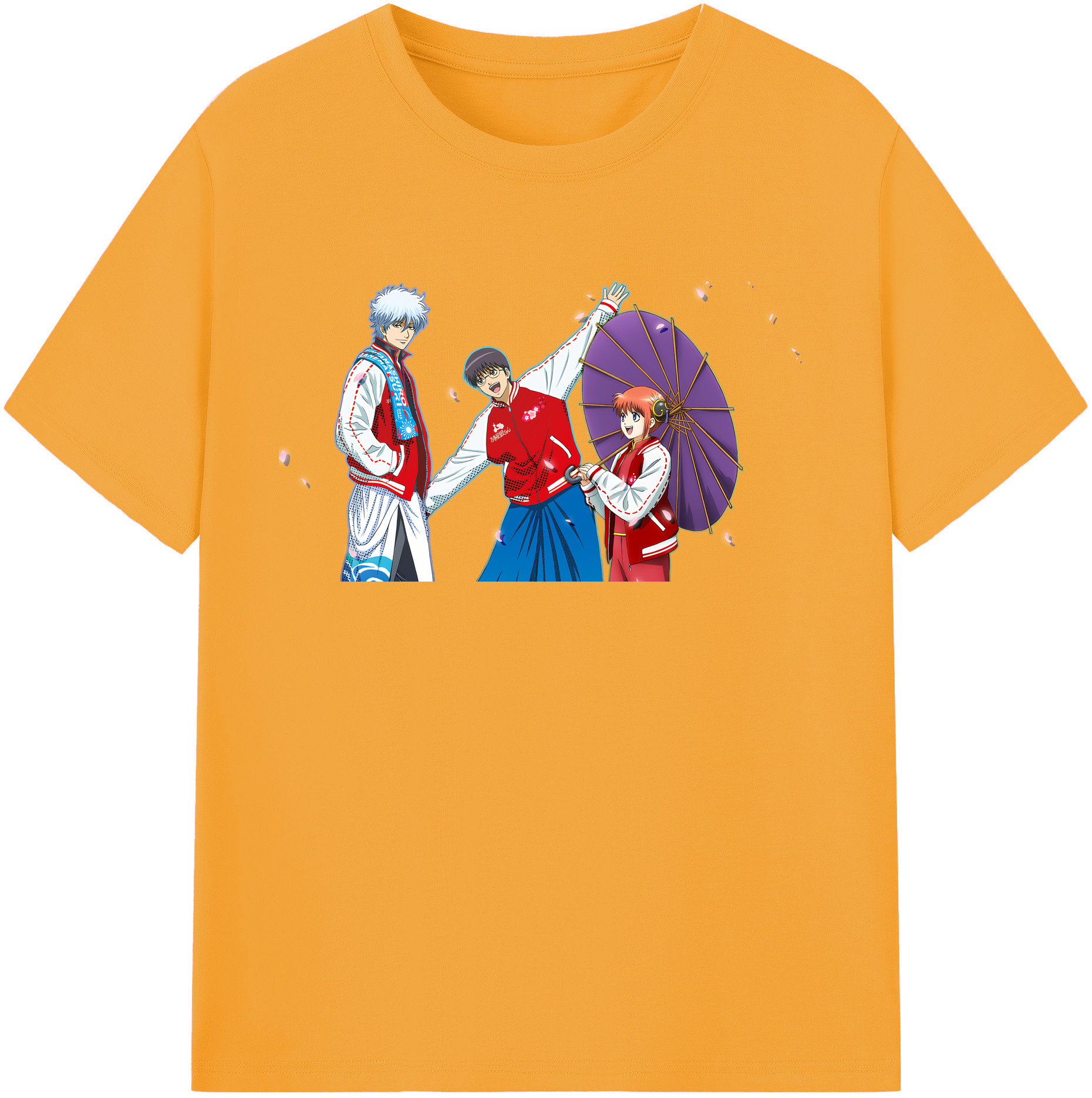 （画像用） ぎんたま 坂田銀時（さかたぎんとき） 神楽 志村新八（しむら しんぱち） GINTAMA Sakata Gintoki Kagura Shimura Shinpachi 綿100％半袖Tシャツ（フロントプリント）
