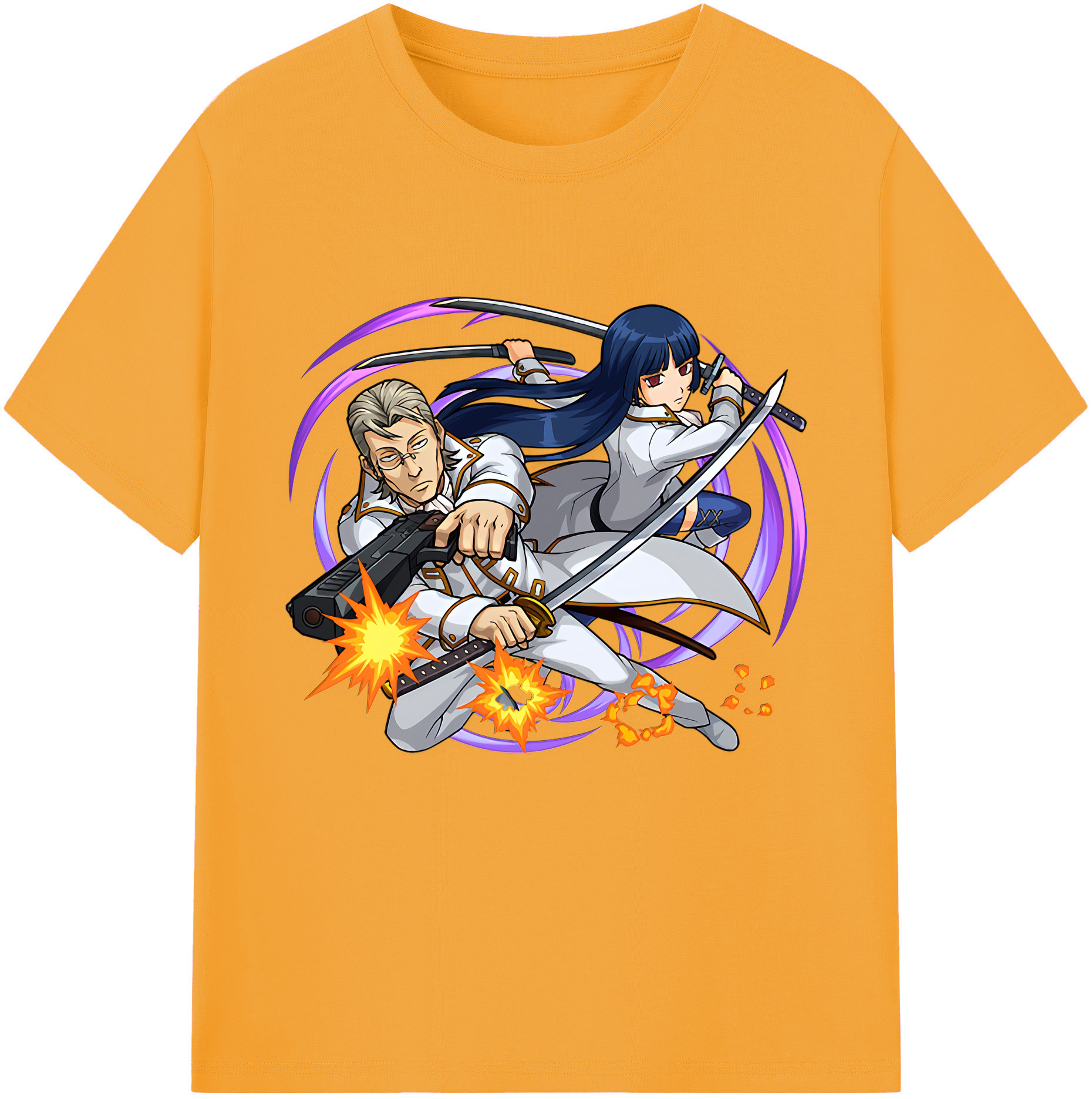（画像用） ぎんたま 坂田銀時（さかたぎんとき） 神楽 志村新八（しむら しんぱち） GINTAMA Sakata Gintoki Kagura Shimura Shinpachi 綿100％半袖Tシャツ（フロントプリント）