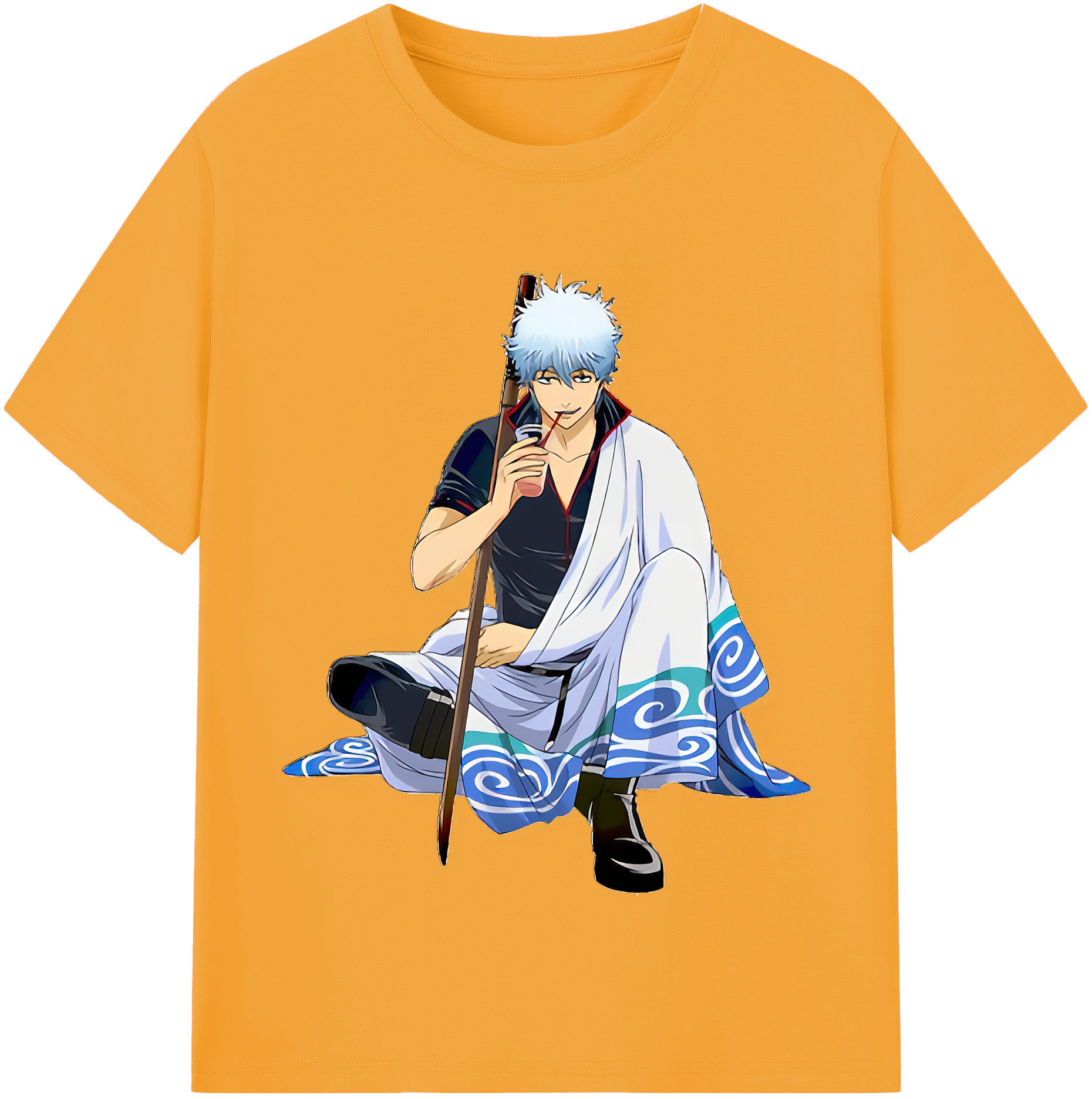 （画像用） ぎんたま 坂田銀時（さかたぎんとき） 神楽 志村新八（しむら しんぱち） GINTAMA Sakata Gintoki Kagura Shimura Shinpachi 綿100％半袖Tシャツ（フロントプリント）