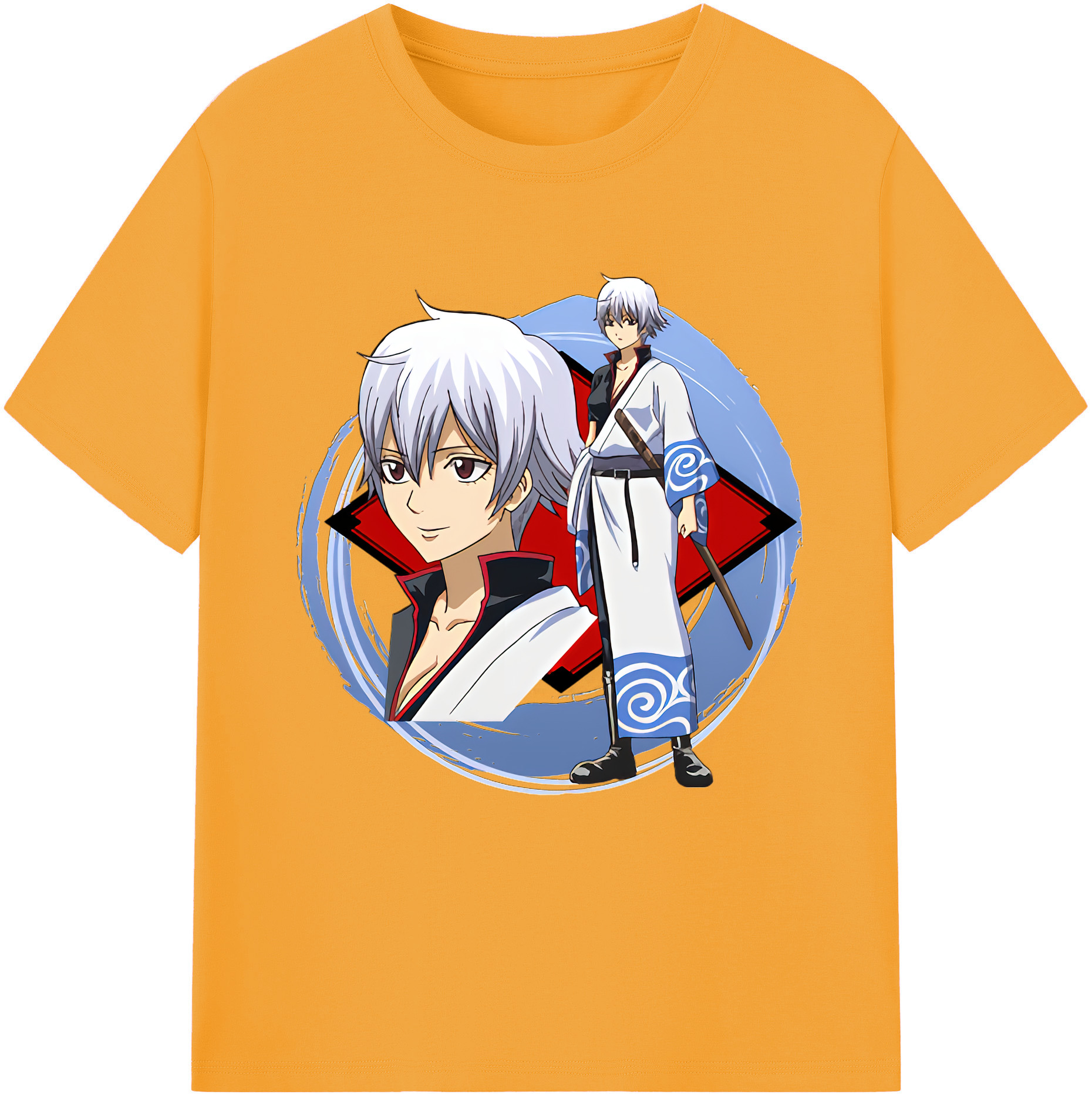 （画像用） ぎんたま 坂田銀時（さかたぎんとき） 神楽 志村新八（しむら しんぱち） GINTAMA Sakata Gintoki Kagura Shimura Shinpachi 綿100％半袖Tシャツ（フロントプリント）