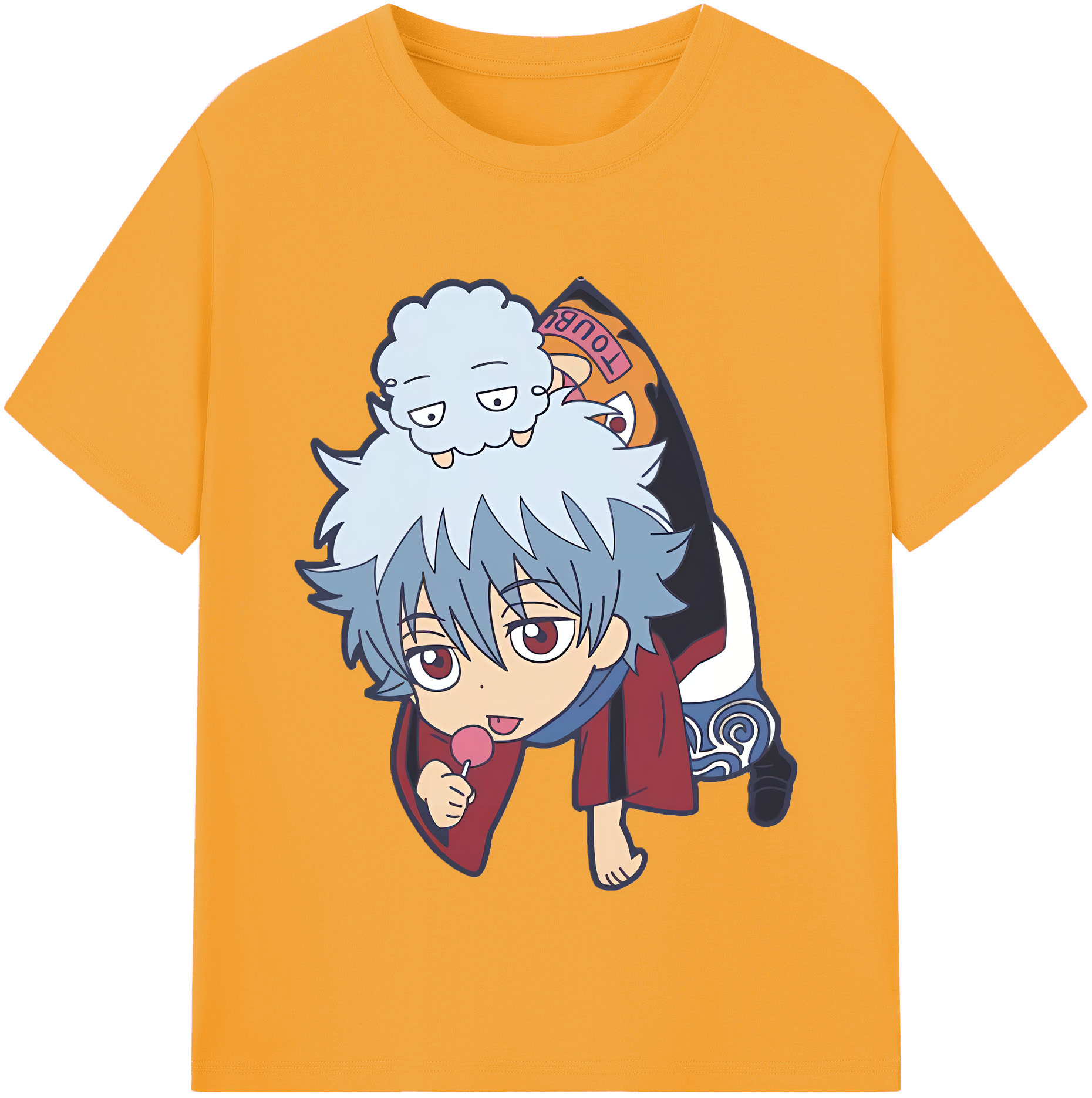 （画像用） ぎんたま 坂田銀時（さかたぎんとき） 神楽 志村新八（しむら しんぱち） GINTAMA Sakata Gintoki Kagura Shimura Shinpachi 綿100％半袖Tシャツ（フロントプリント）